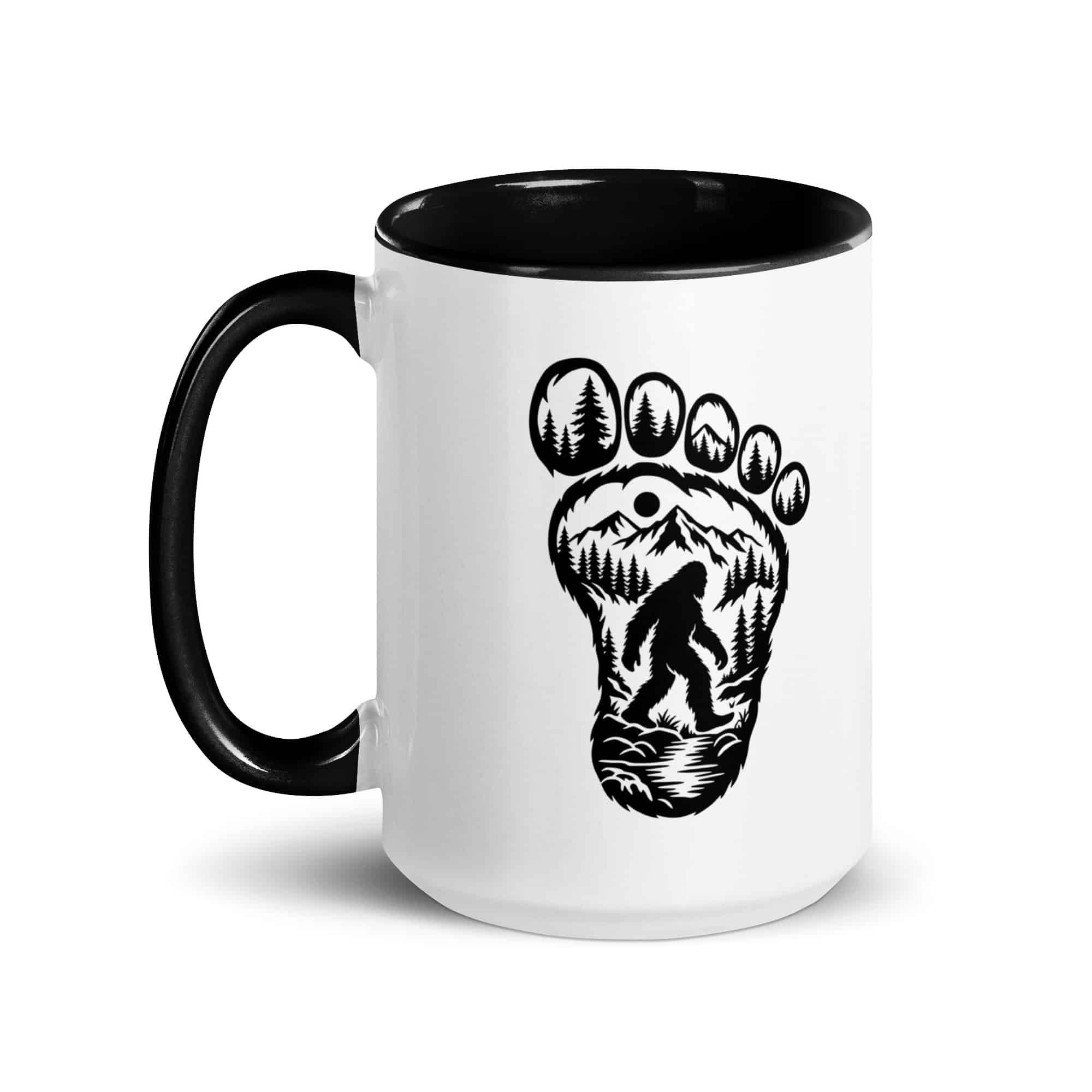 Forest Footprint Bigfoot Color Inside Mug
