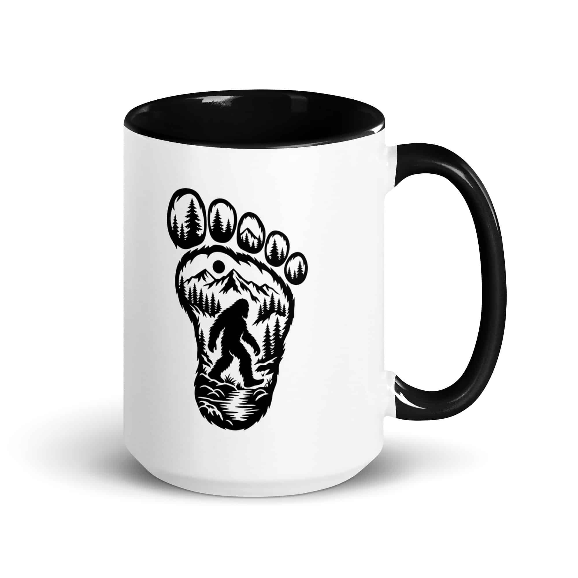 Forest Footprint Bigfoot Color Inside Mug