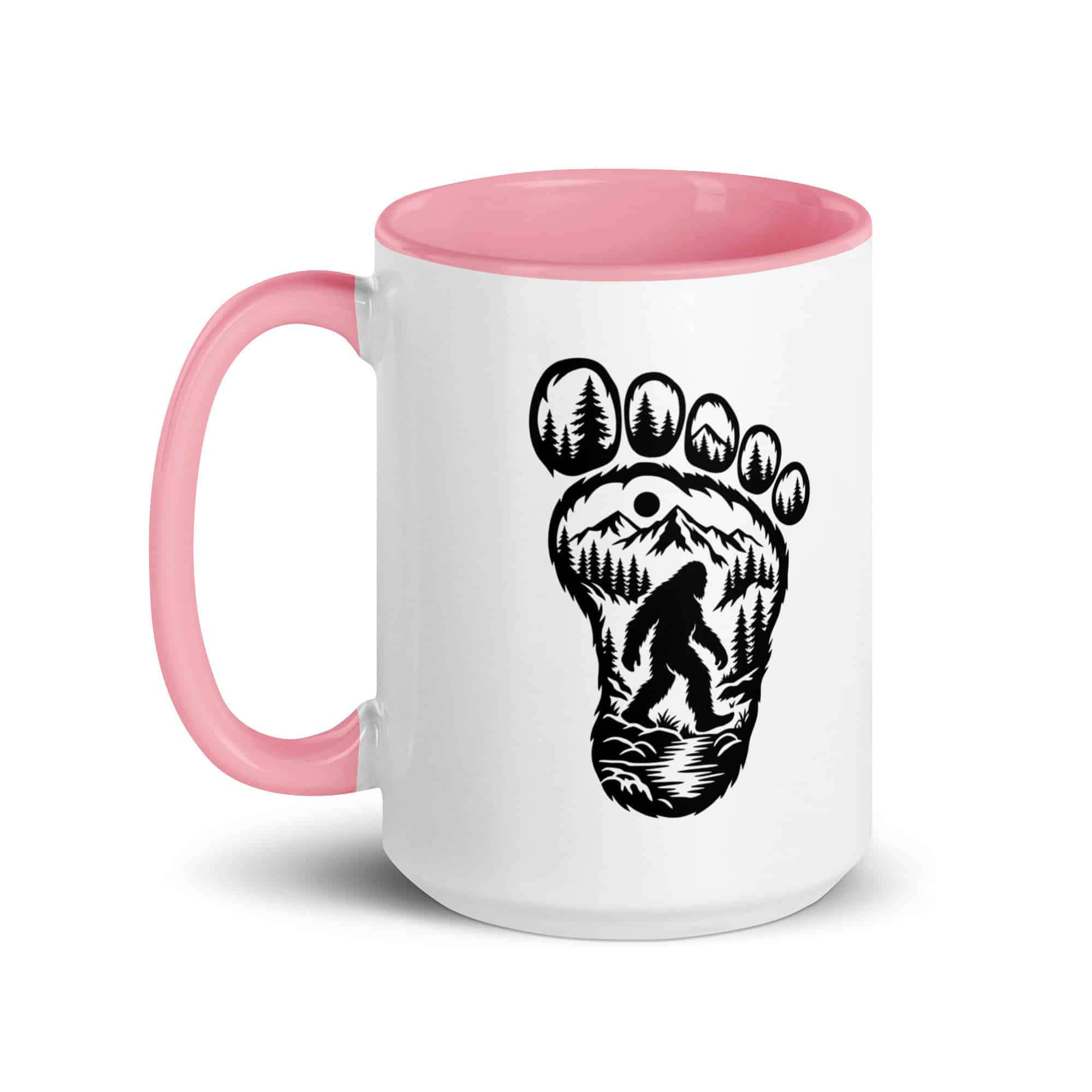 Forest Footprint Bigfoot Color Inside Mug
