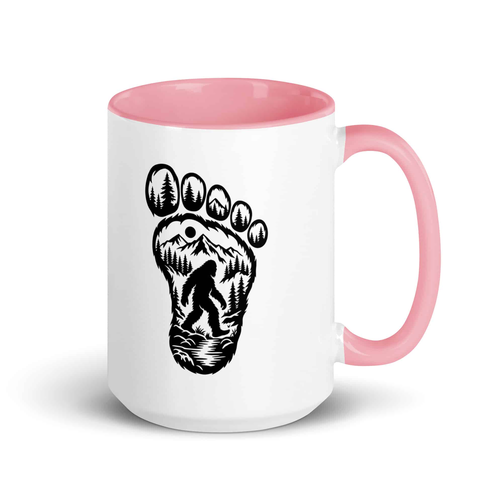 Forest Footprint Bigfoot Color Inside Mug