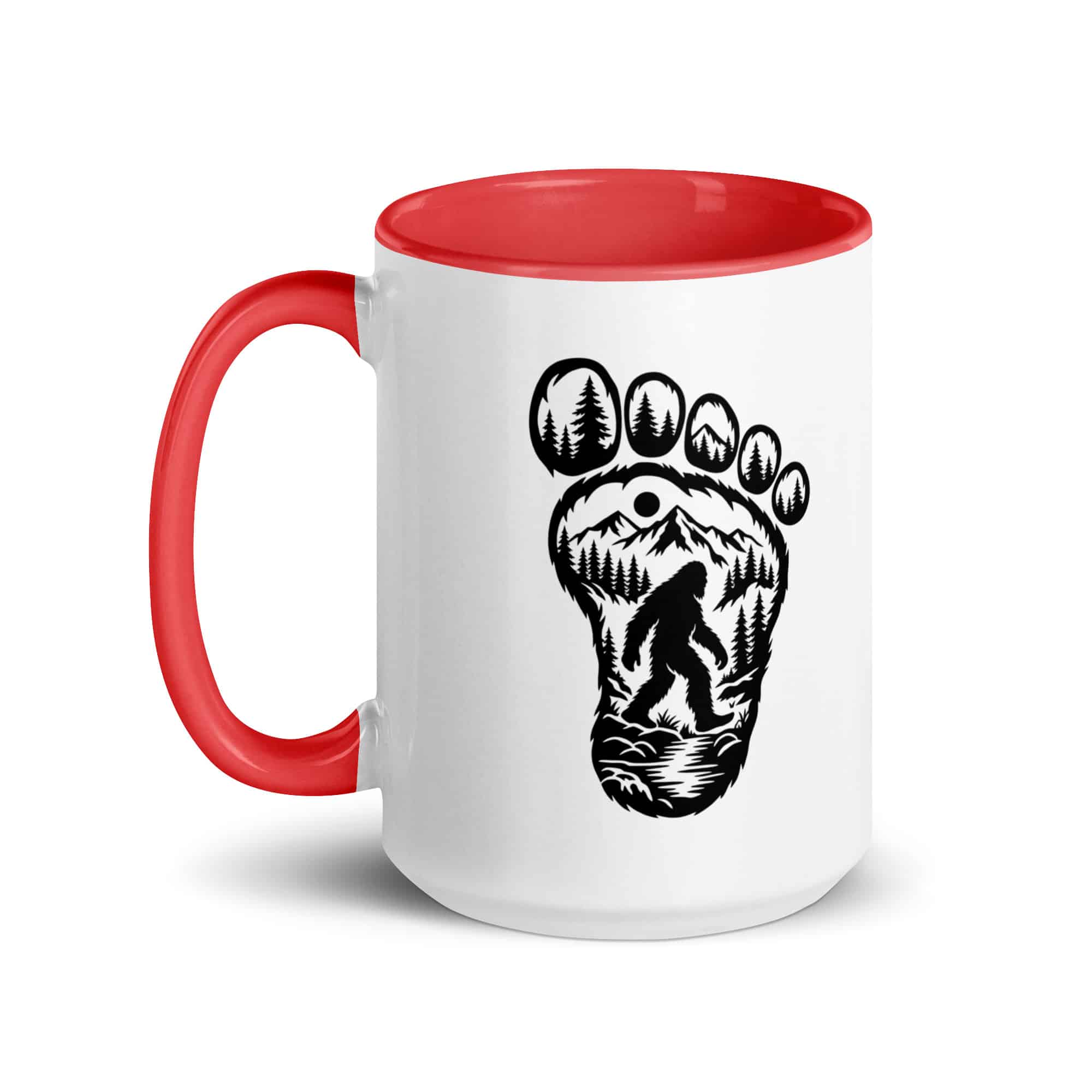 Forest Footprint Bigfoot Color Inside Mug