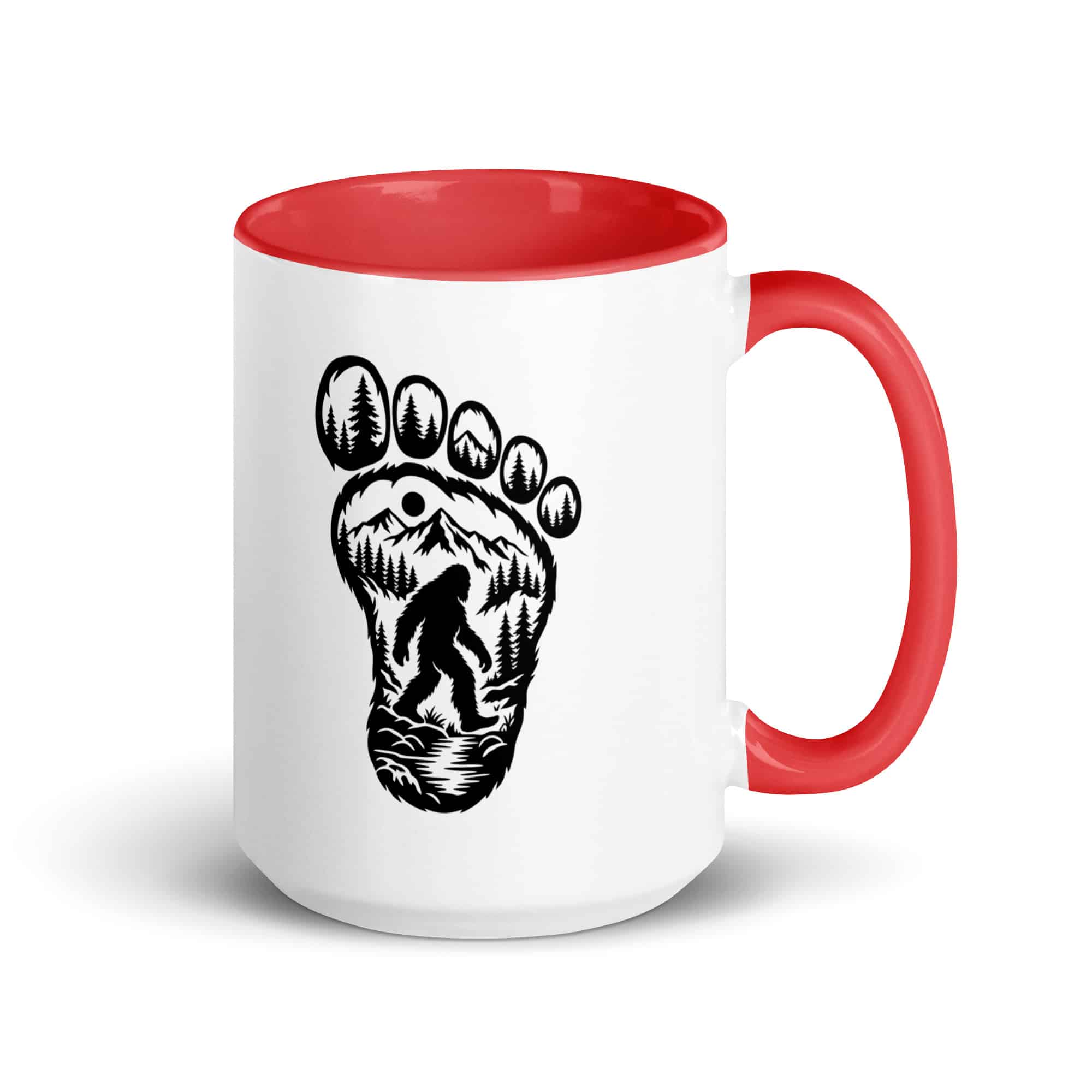 Forest Footprint Bigfoot Color Inside Mug