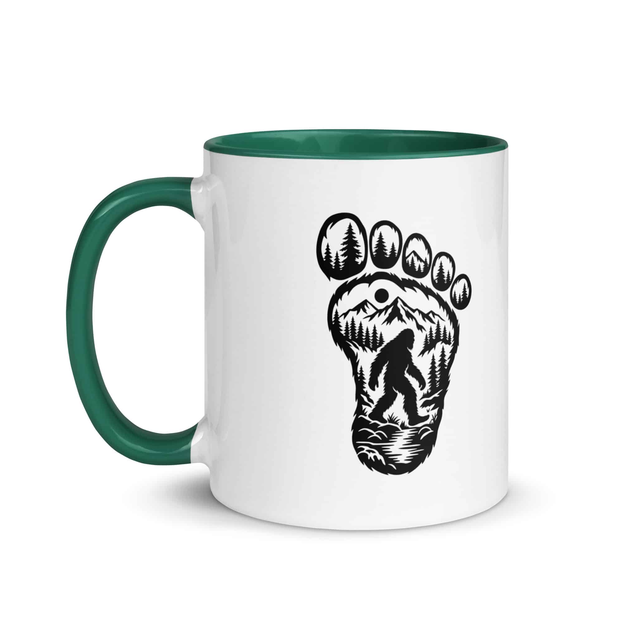 Forest Footprint Bigfoot Color Inside Mug