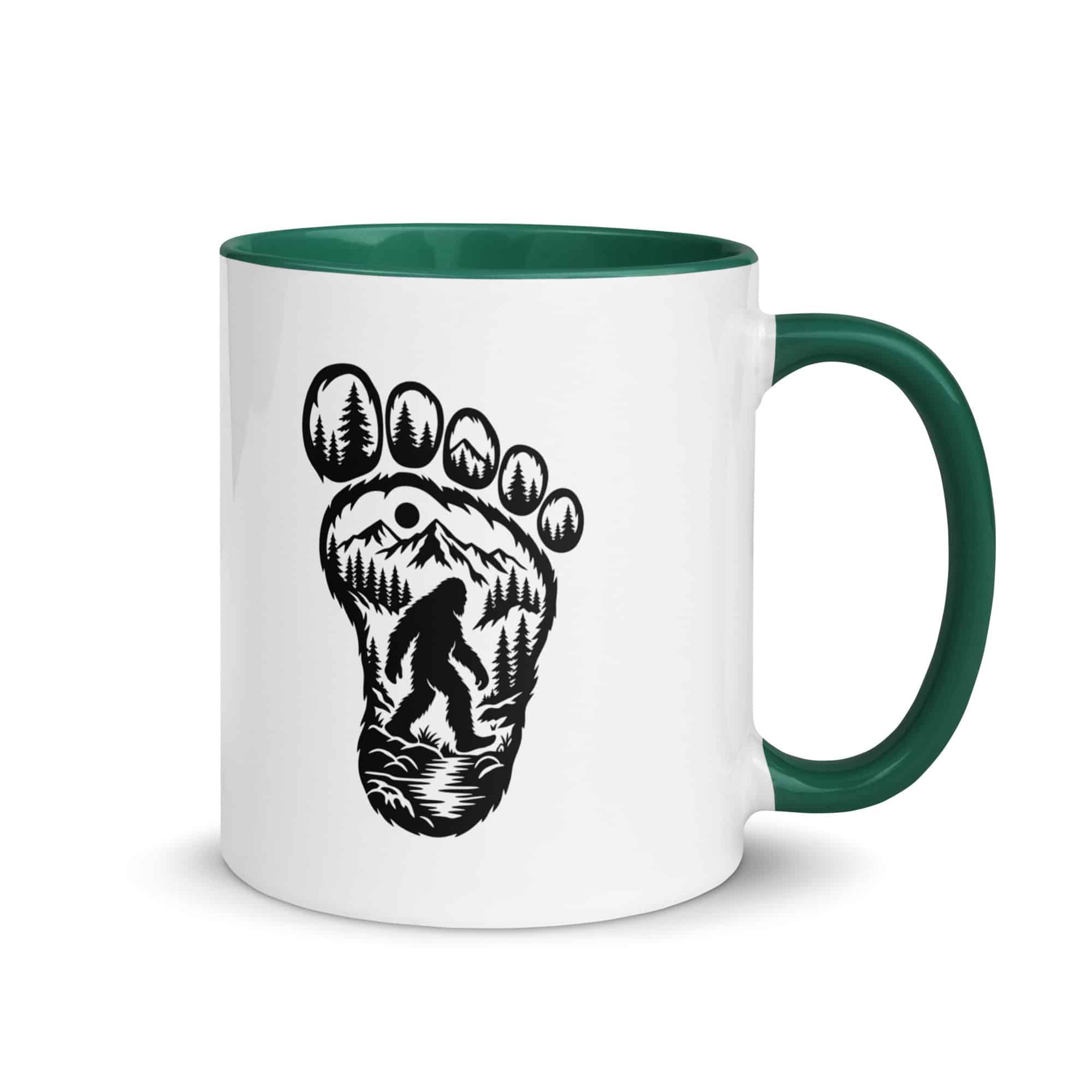 Forest Footprint Bigfoot Color Inside Mug
