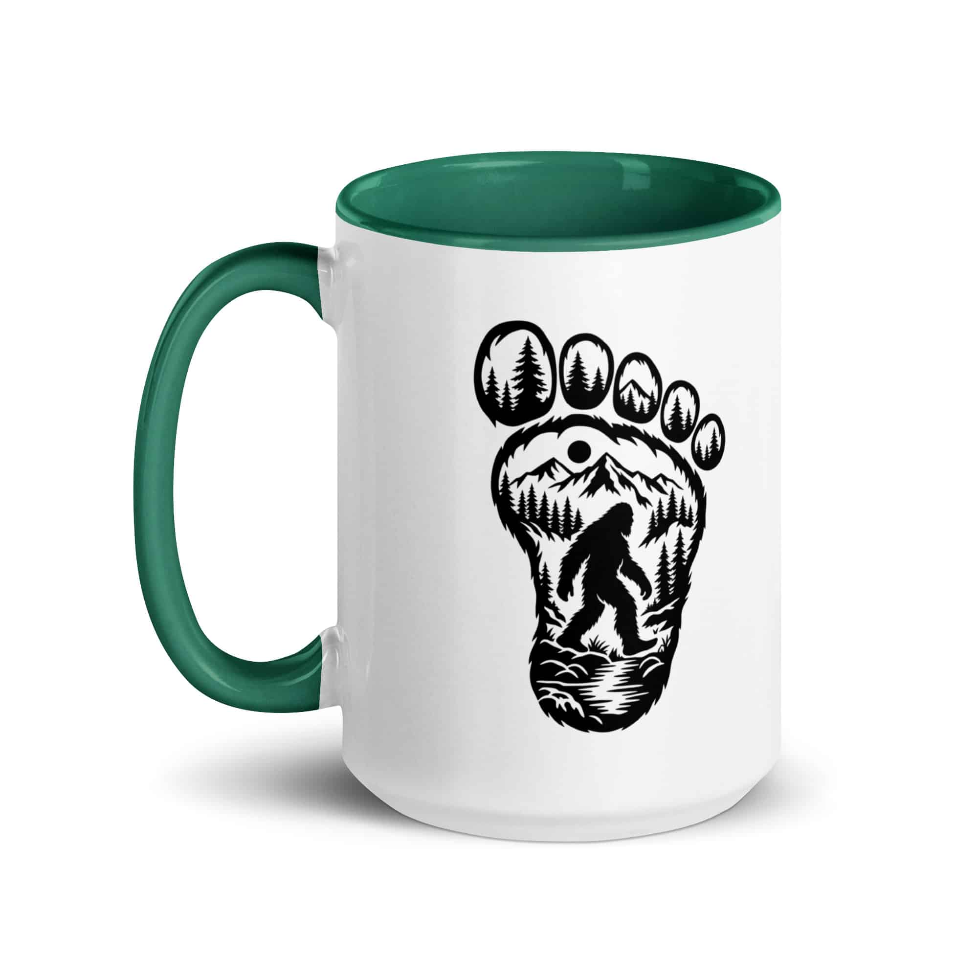 Forest Footprint Bigfoot Color Inside Mug
