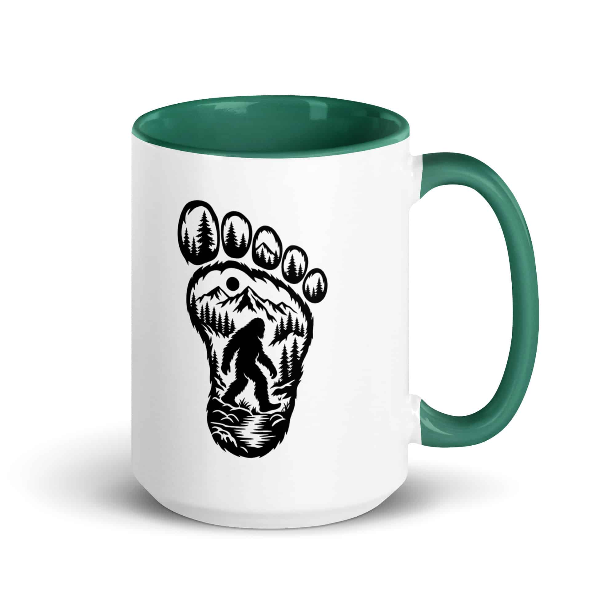 Forest Footprint Bigfoot Color Inside Mug