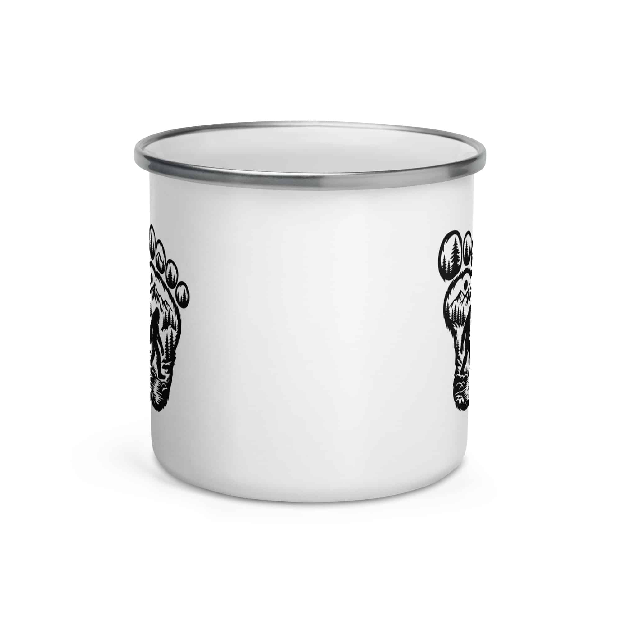 Bigfoot Wilderness Footprint Enamel Camp Mug