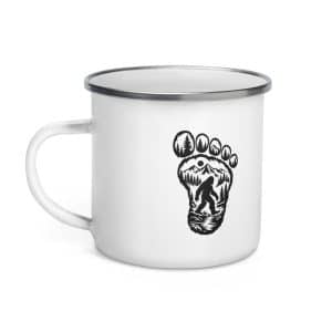 19 Bigfoot Footprint Enamel Camp Mug - 12 oz - Left