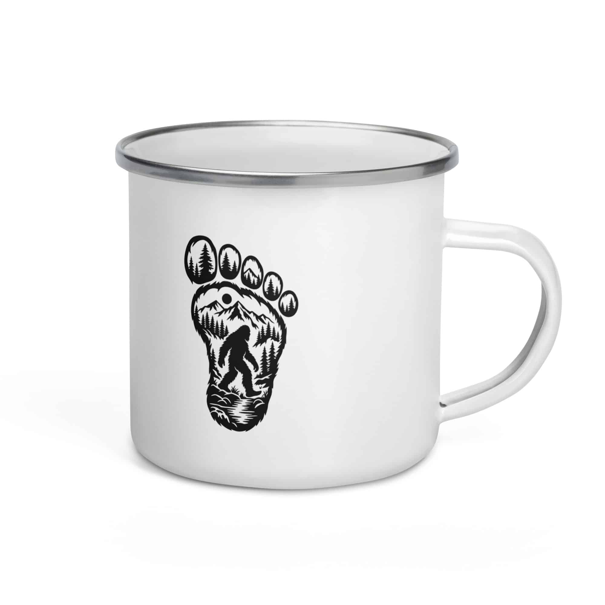 Bigfoot Wilderness Footprint Enamel Camp Mug