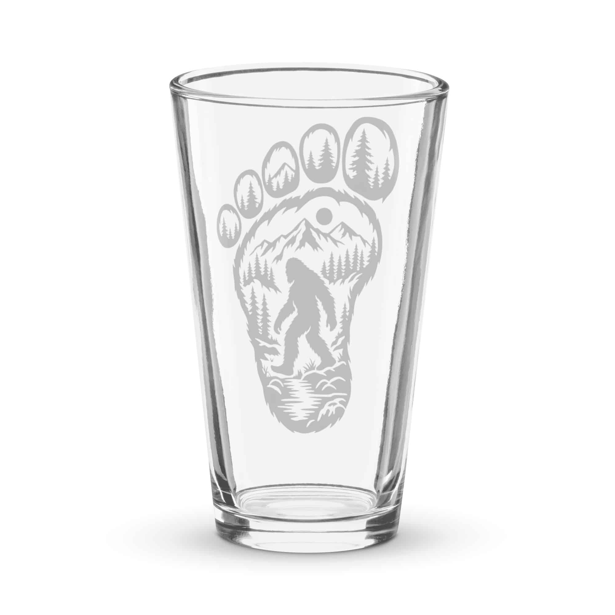Forest Footprint Bigfoot Pint Glass