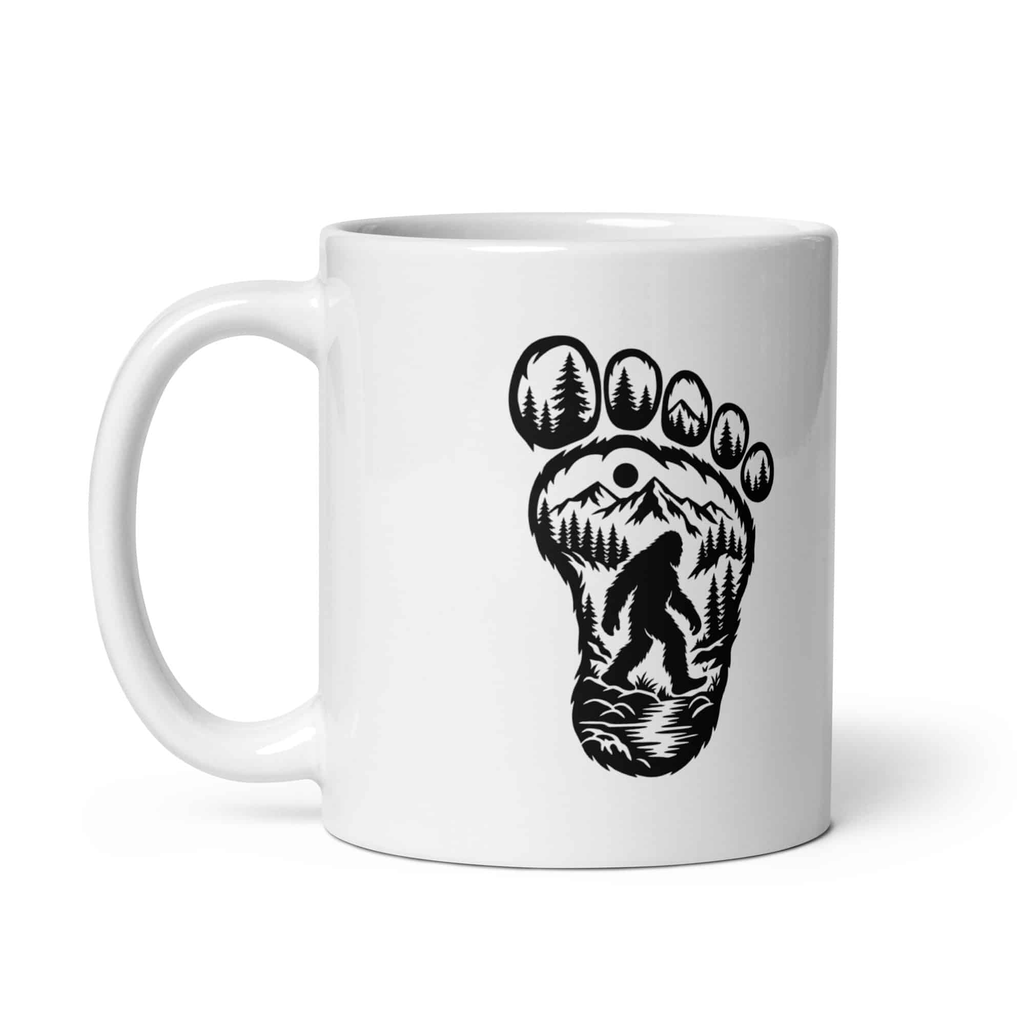 Bigfoot Wilderness Footprint White Ceramic Coffee Mug