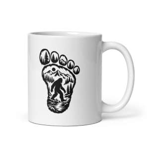 19 Bigfoot Footprint White Ceramic Coffee Mug - 11 oz - Main
