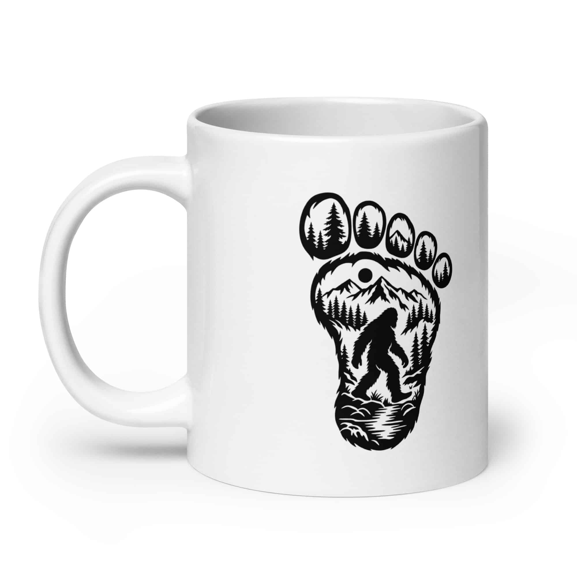 Bigfoot Wilderness Footprint White Ceramic Coffee Mug