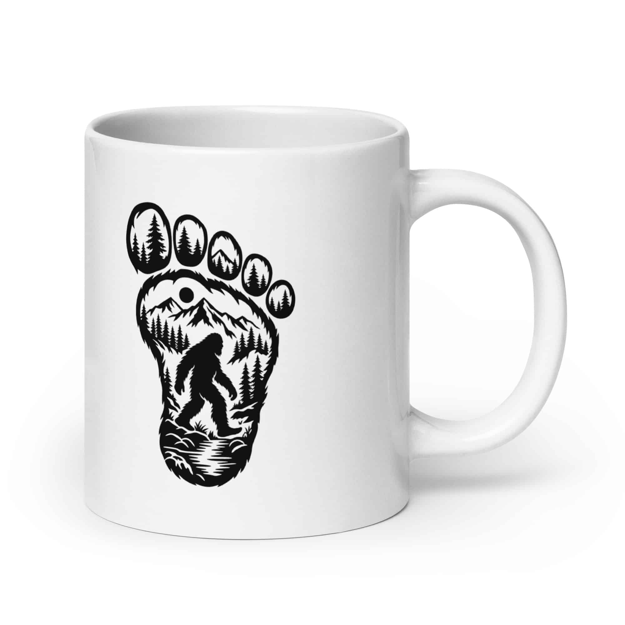 Bigfoot Wilderness Footprint White Ceramic Coffee Mug