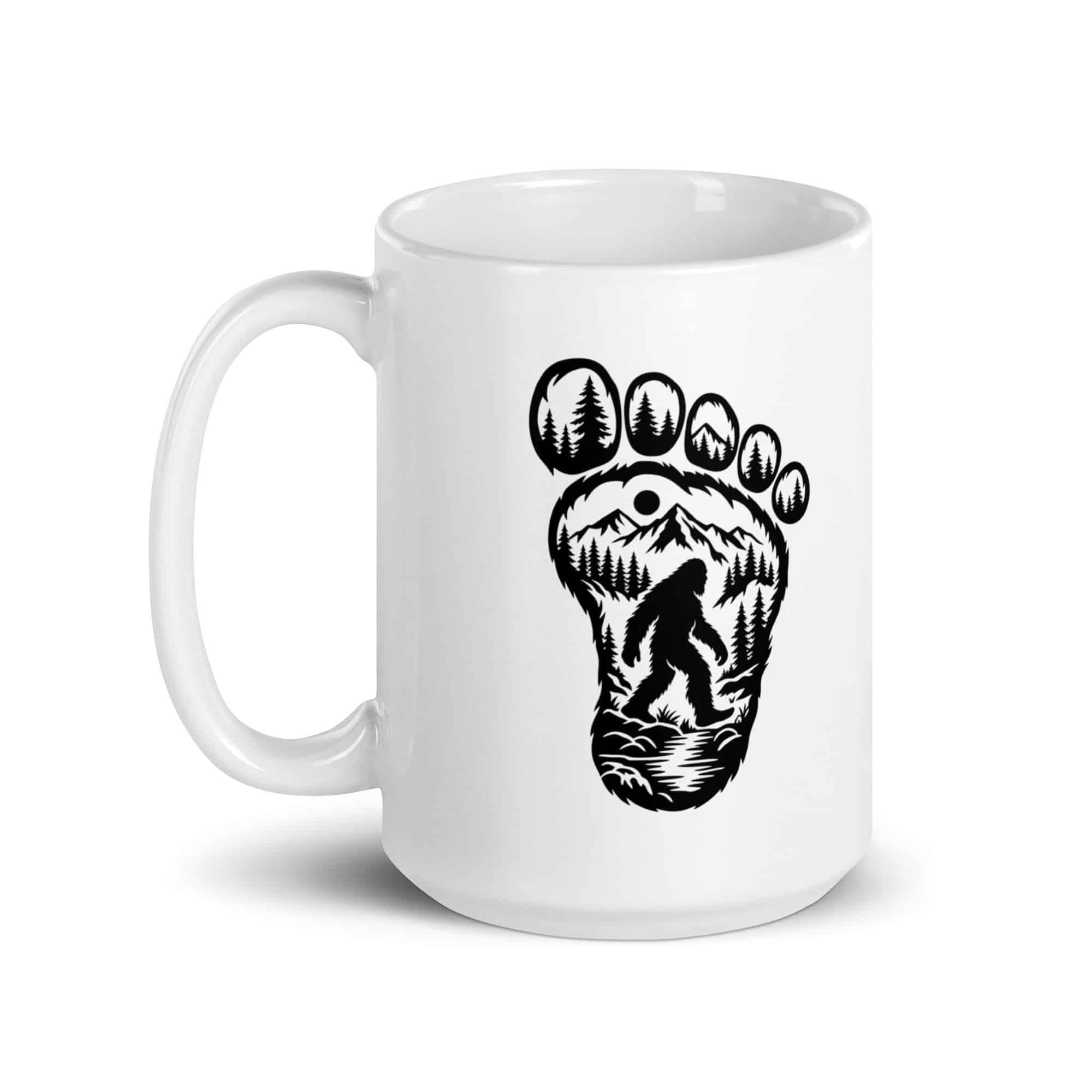 Bigfoot Wilderness Footprint White Ceramic Coffee Mug