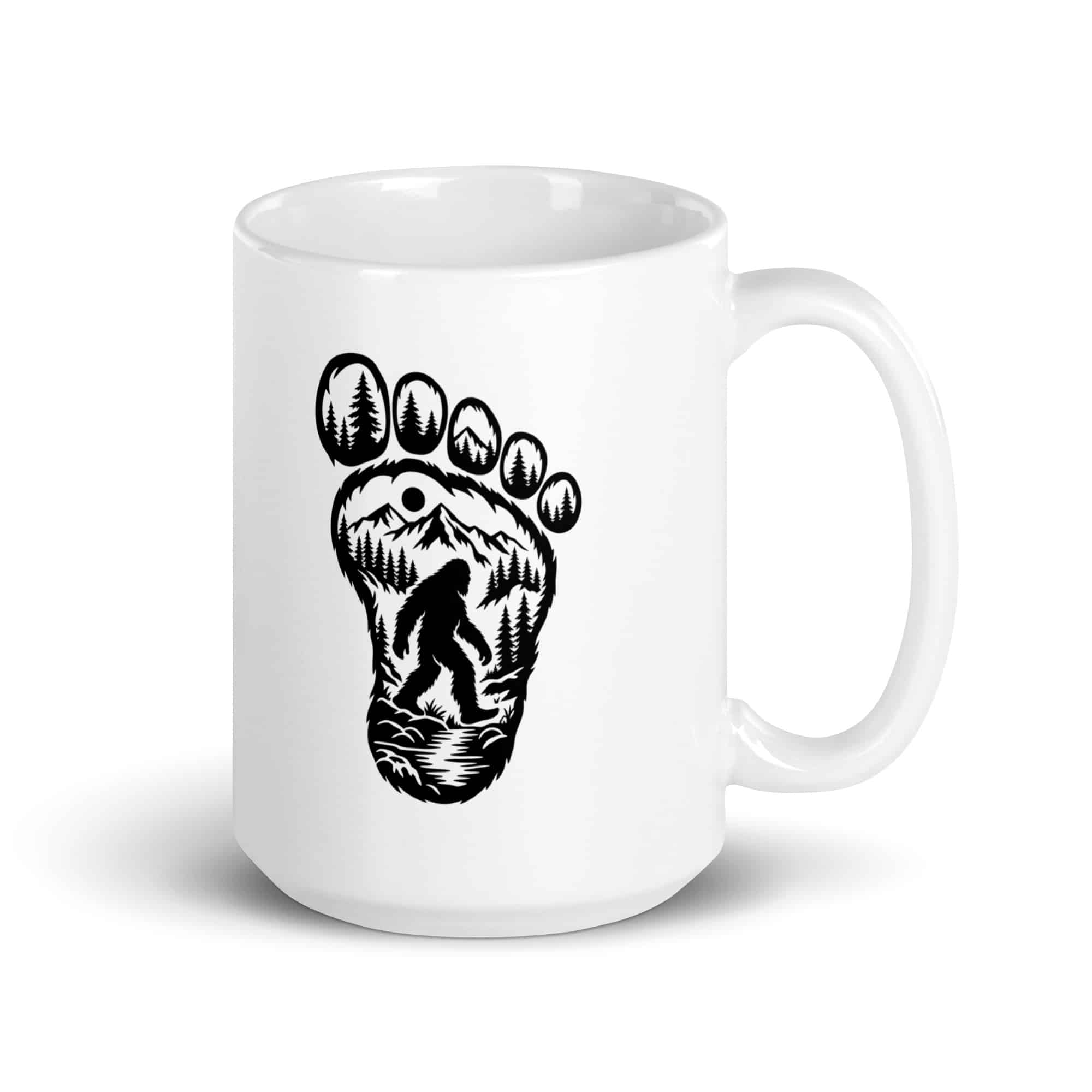 Bigfoot Wilderness Footprint White Ceramic Coffee Mug