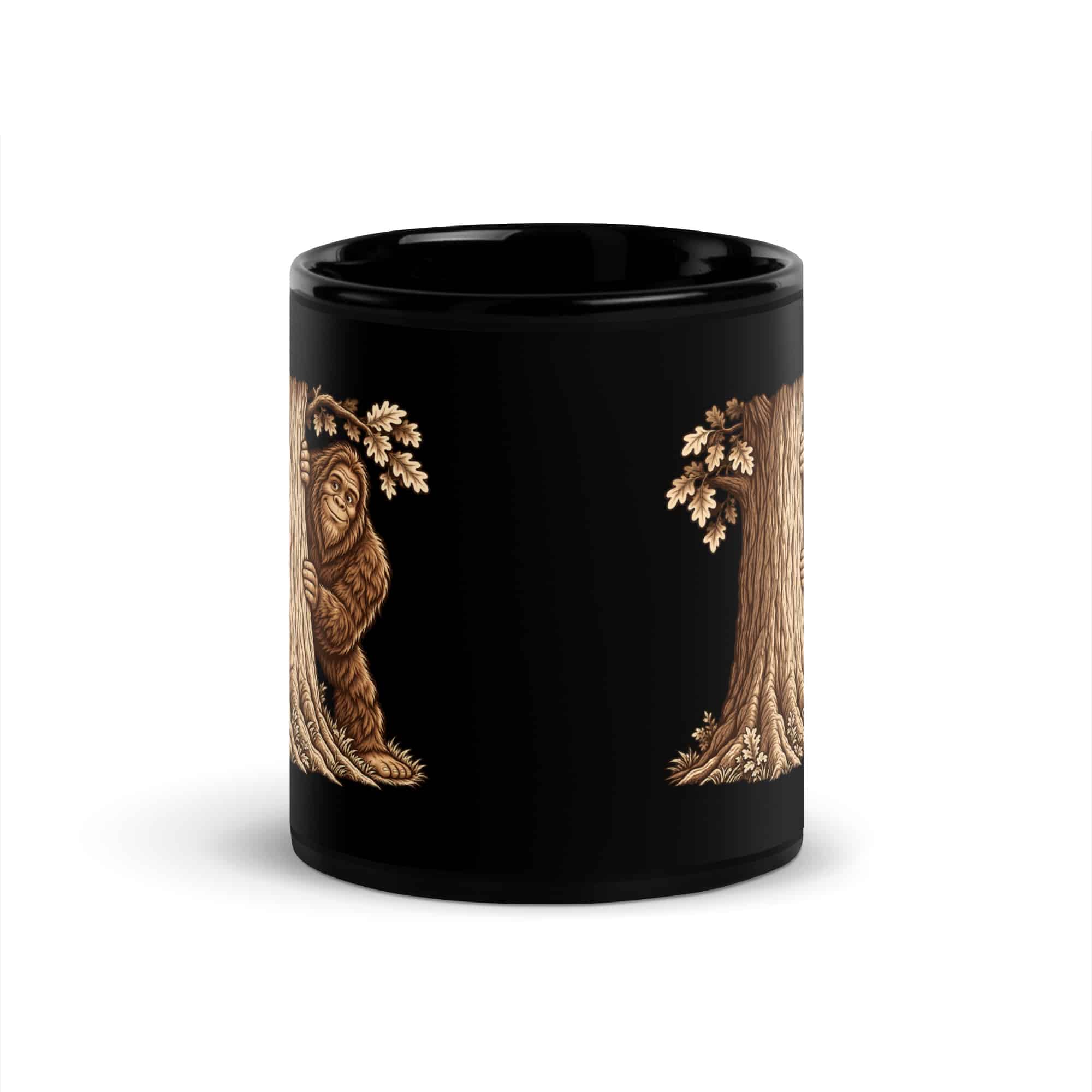 Hide and Seek Bigfoot Black Mug