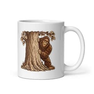 20 Bigfoot Hide Seek White Ceramic Coffee Mug - 11 oz - Main