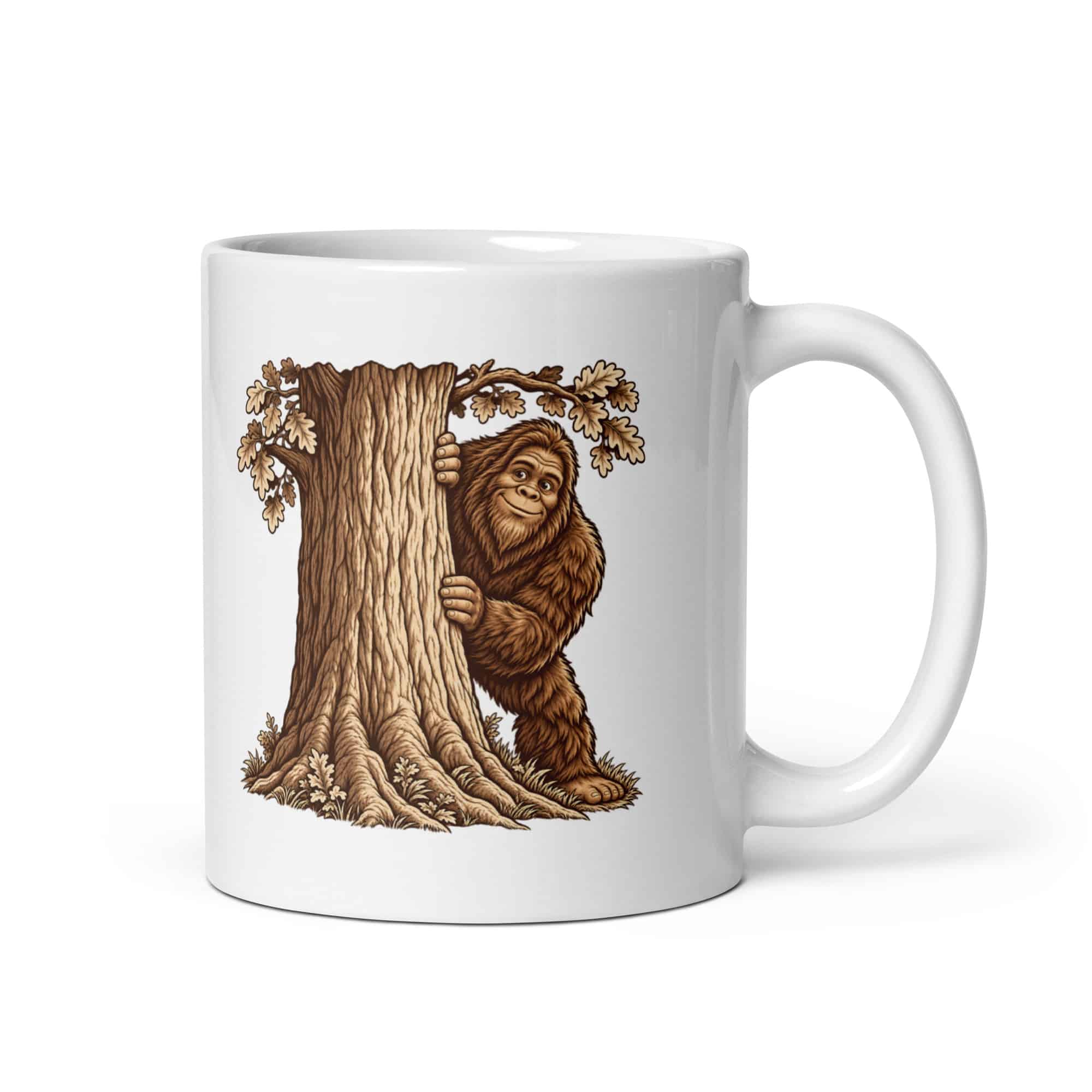 Bigfoot Hide and Seek White Ceramic Coffee Mug