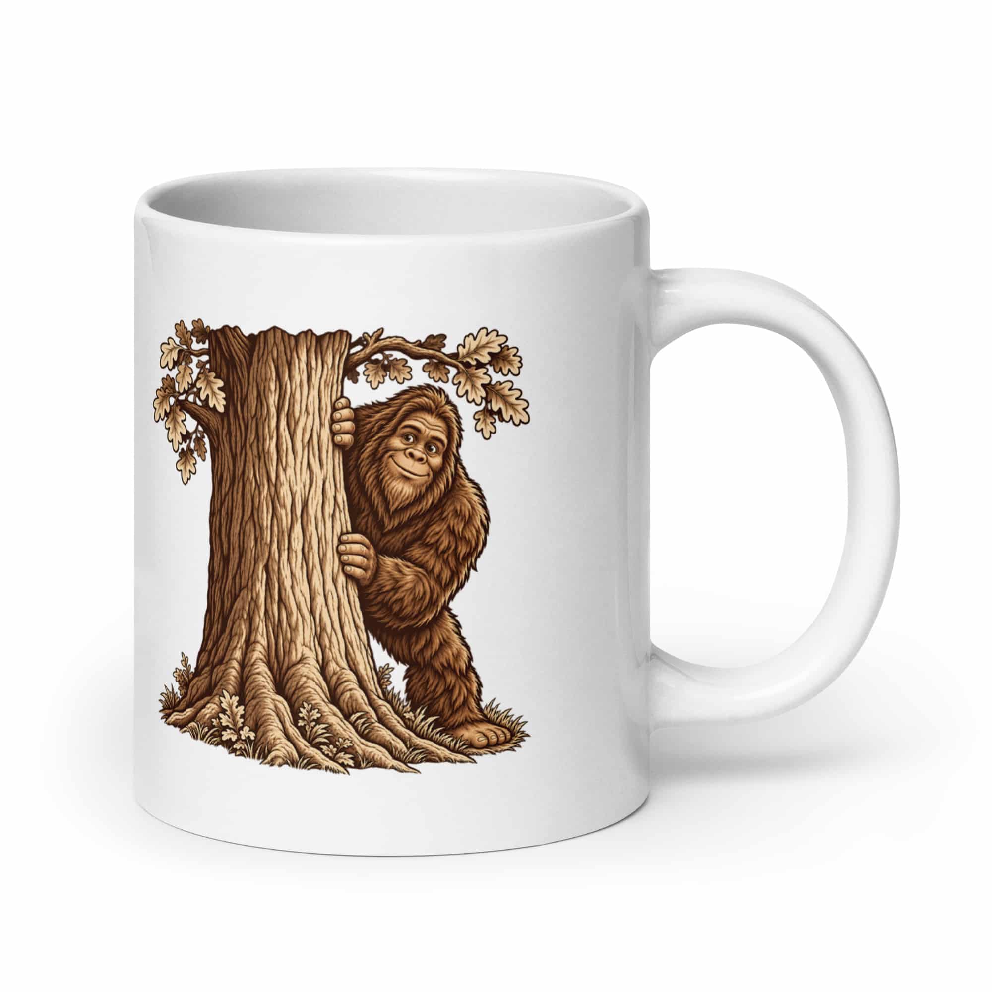 Bigfoot Hide and Seek White Ceramic Coffee Mug