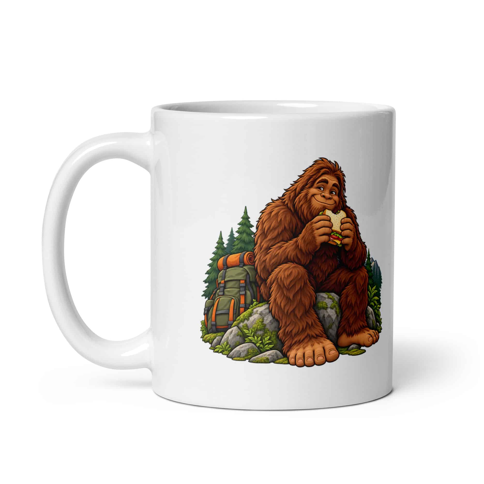Bigfoot Trail Snack Break White Ceramic Coffee Mug