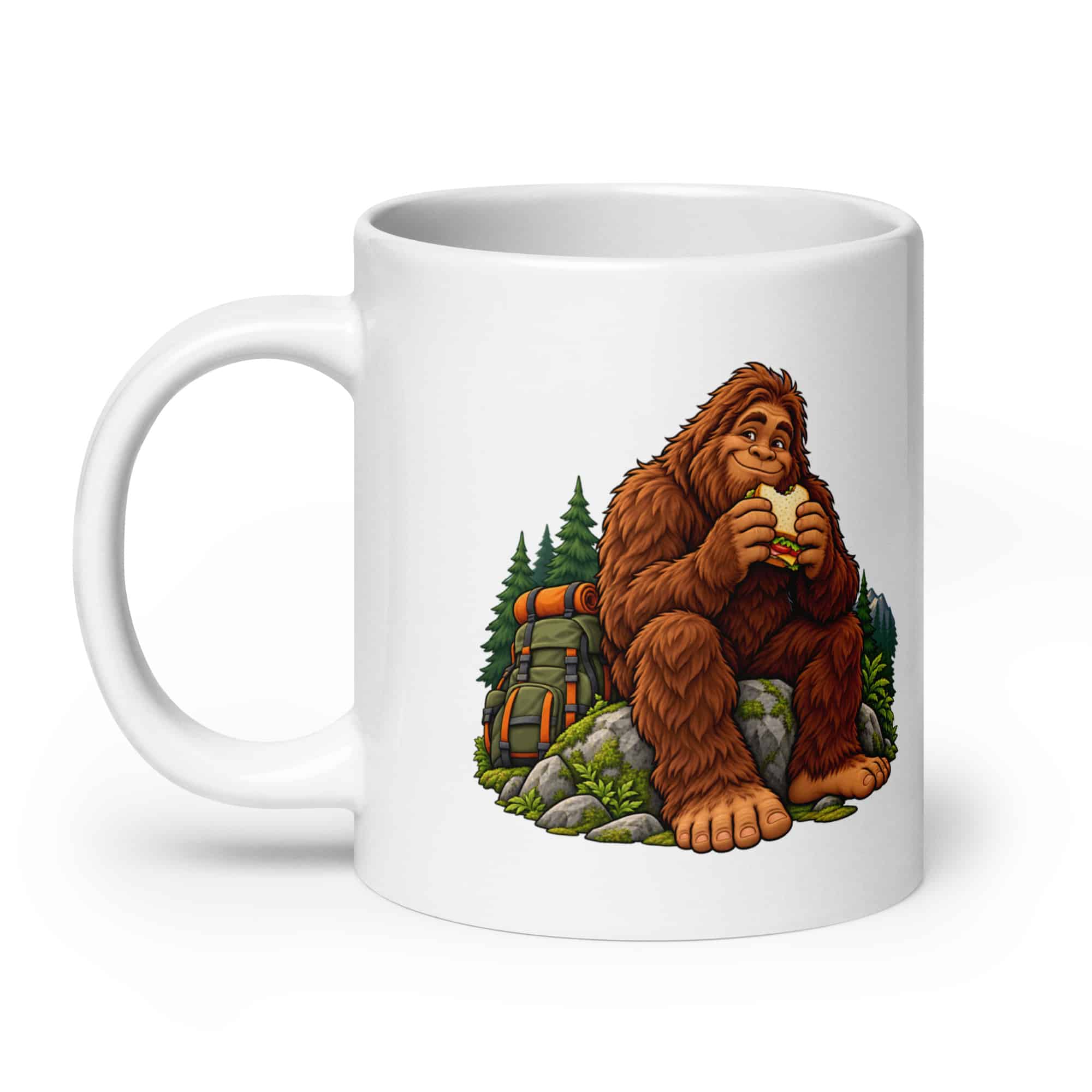 Bigfoot Trail Snack Break White Ceramic Coffee Mug