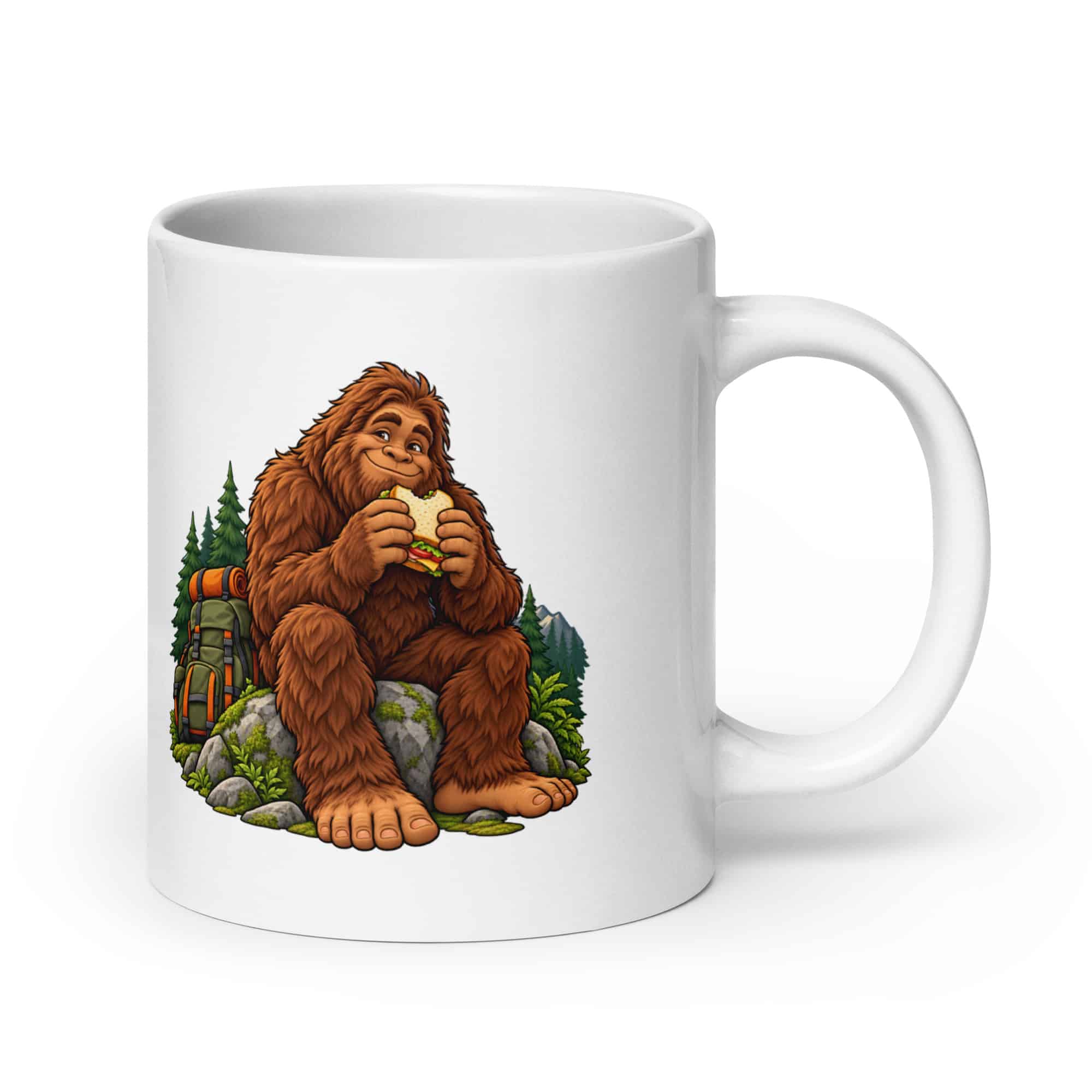 Bigfoot Trail Snack Break White Ceramic Coffee Mug