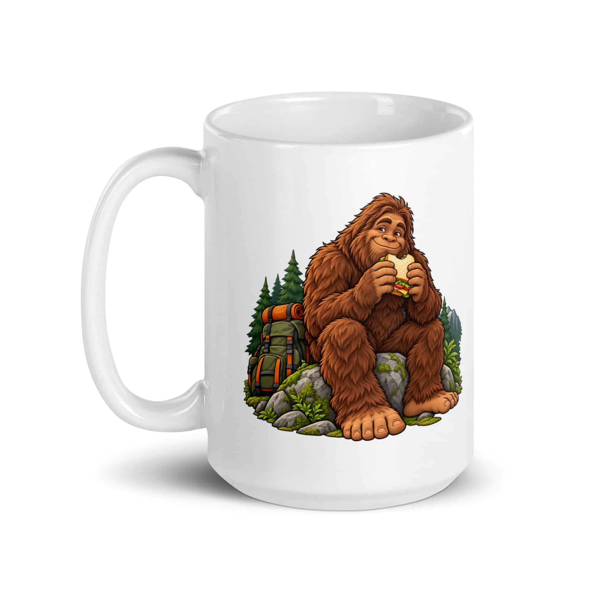 Bigfoot Trail Snack Break White Ceramic Coffee Mug