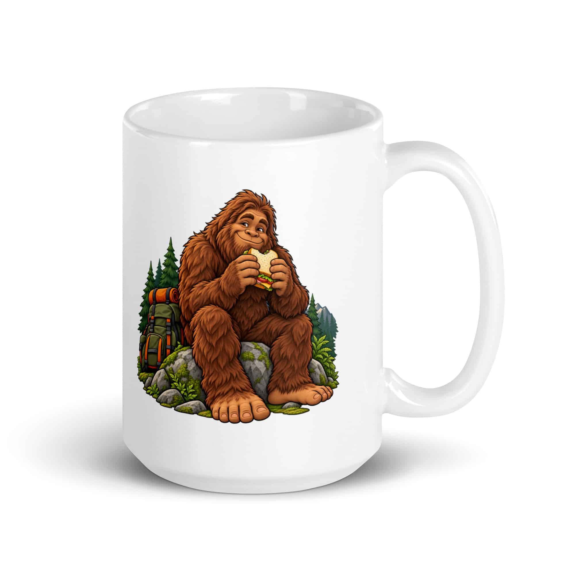 Bigfoot Trail Snack Break White Ceramic Coffee Mug