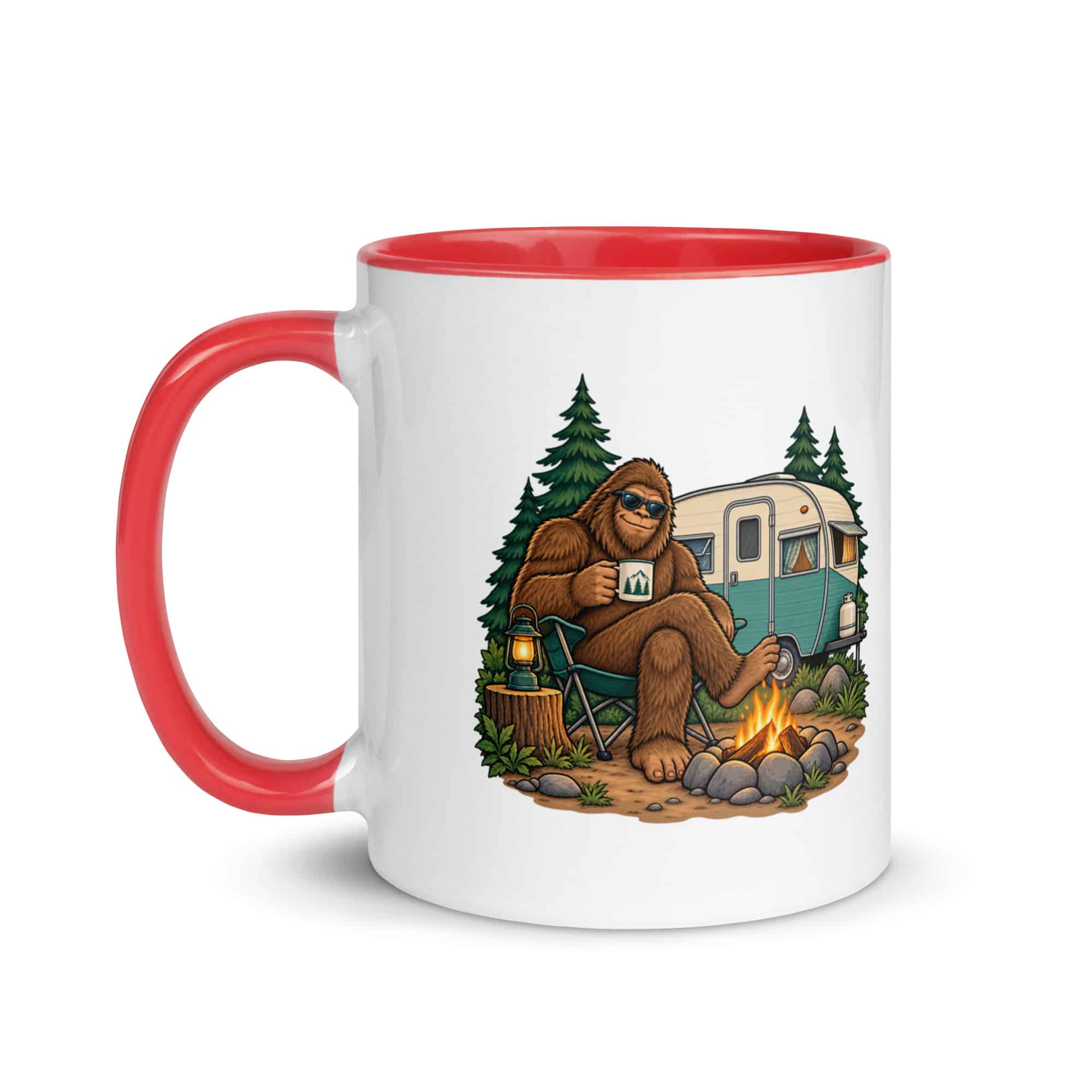 Road Trip Bigfoot Color Inside Mug
