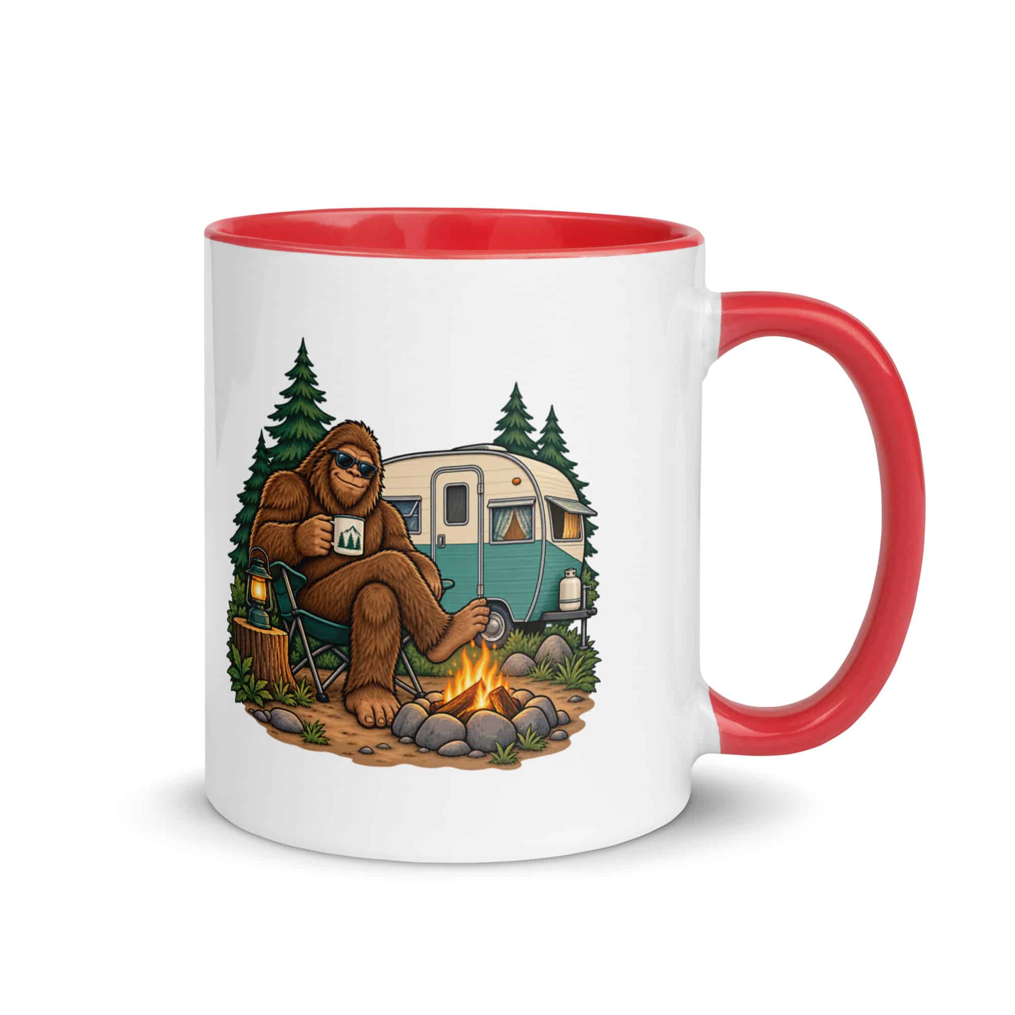 Road Trip Bigfoot Color Inside Mug