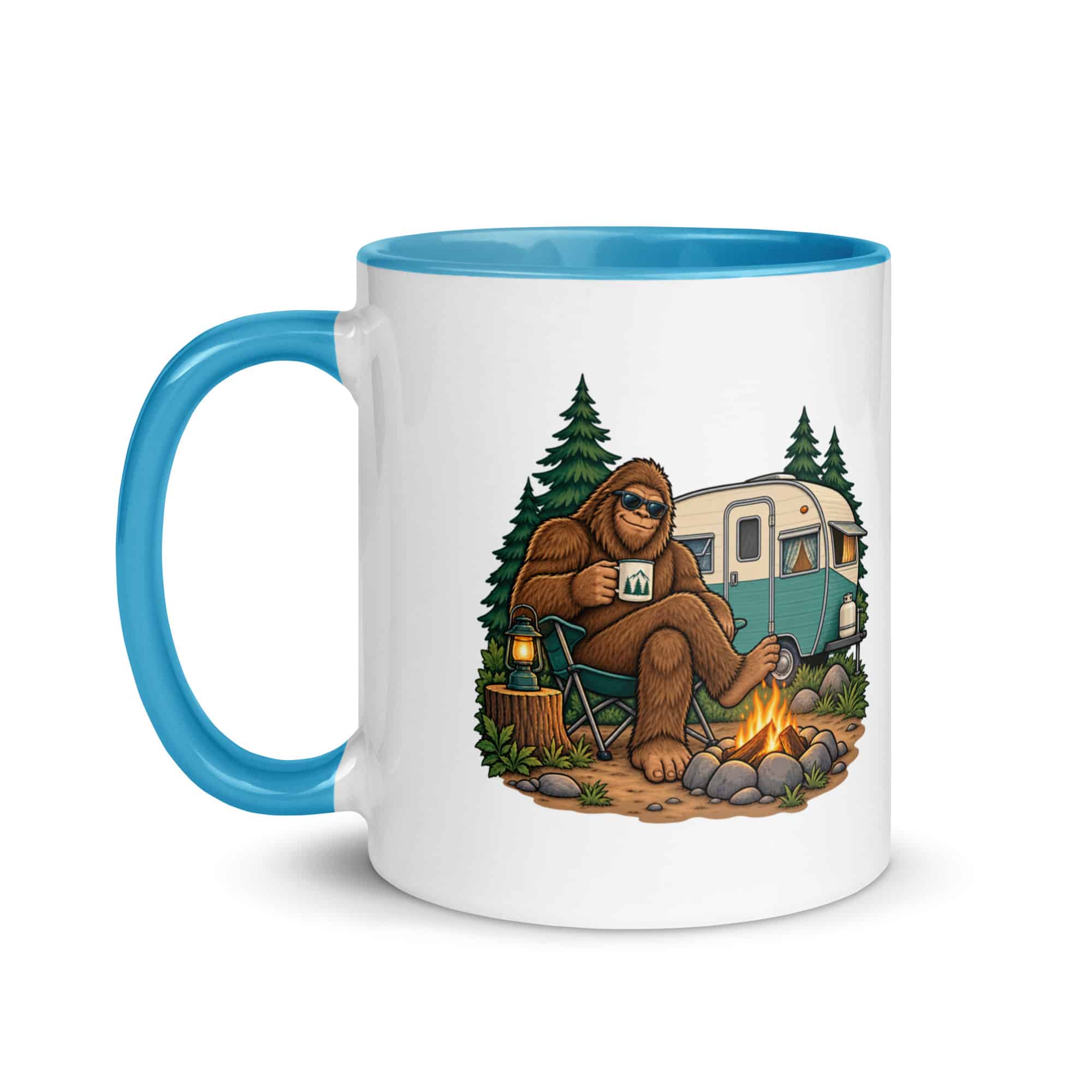 Road Trip Bigfoot Color Inside Mug