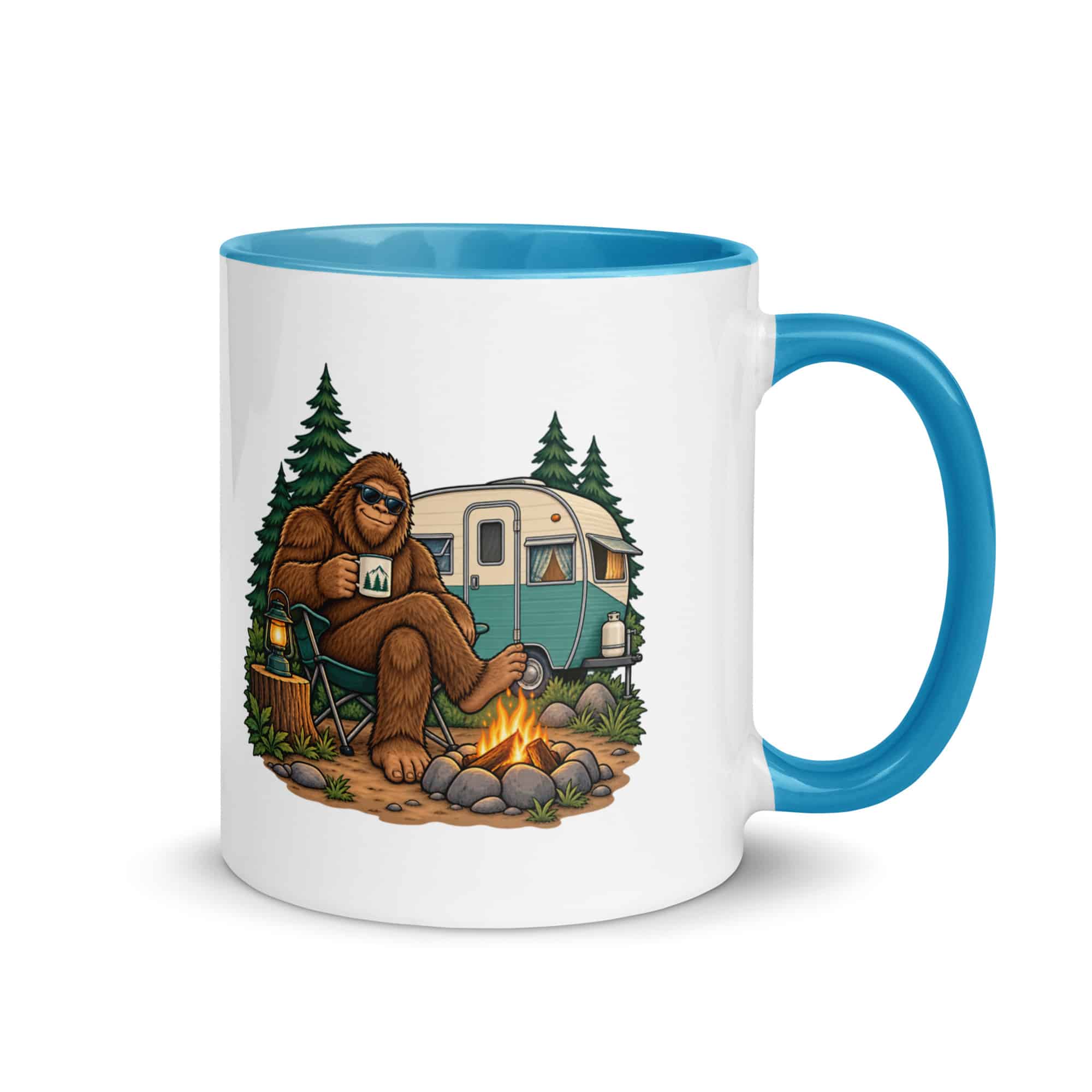 Road Trip Bigfoot Color Inside Mug
