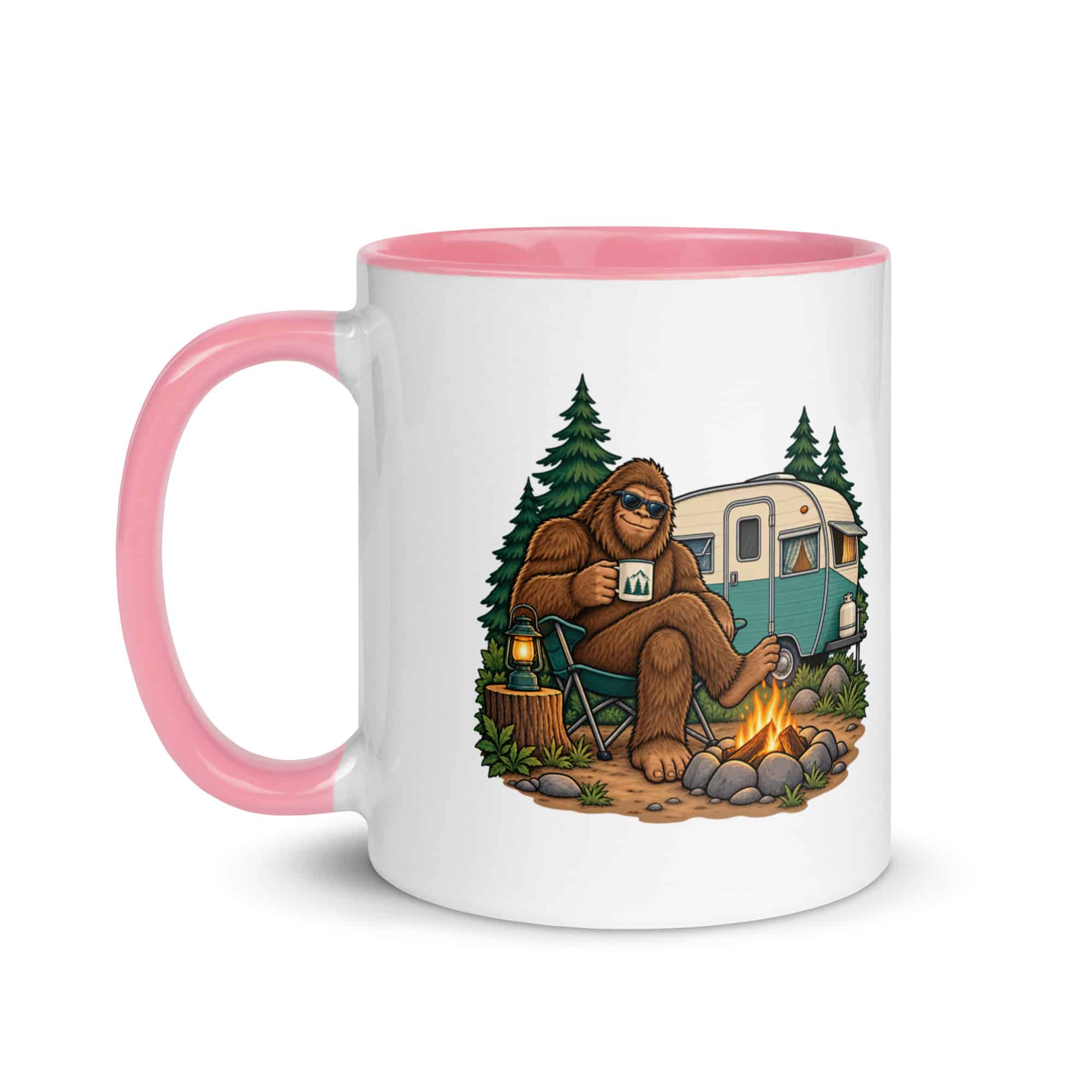 Road Trip Bigfoot Color Inside Mug