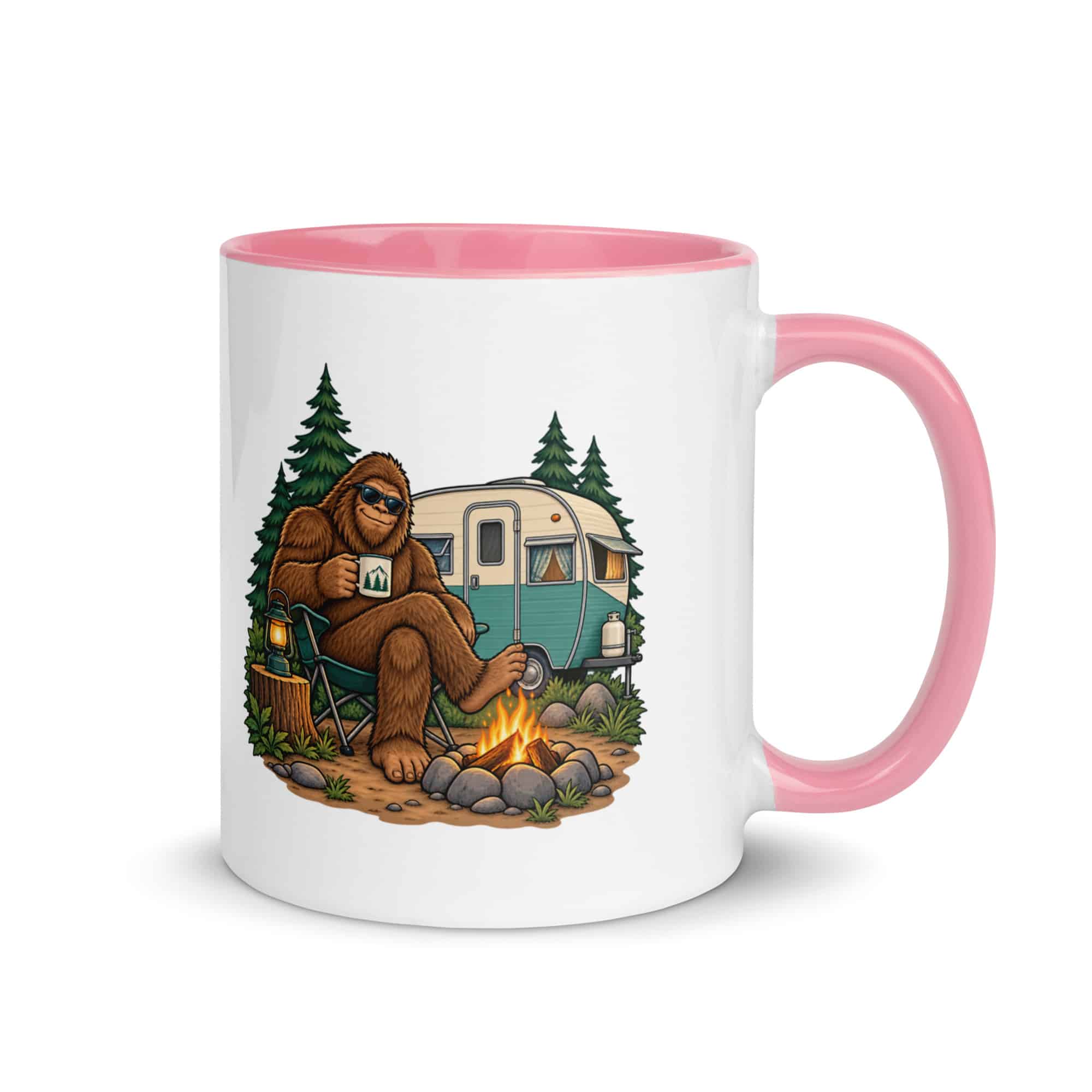 Road Trip Bigfoot Color Inside Mug