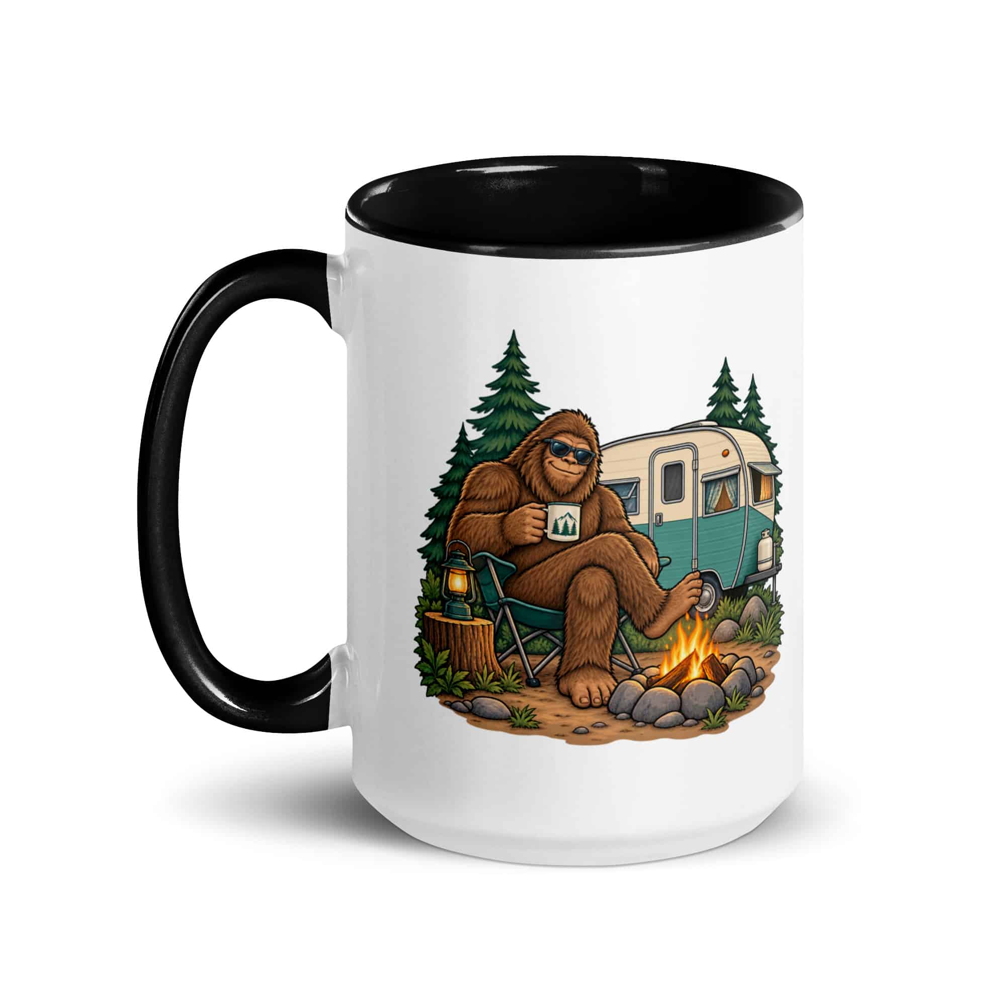 Road Trip Bigfoot Color Inside Mug