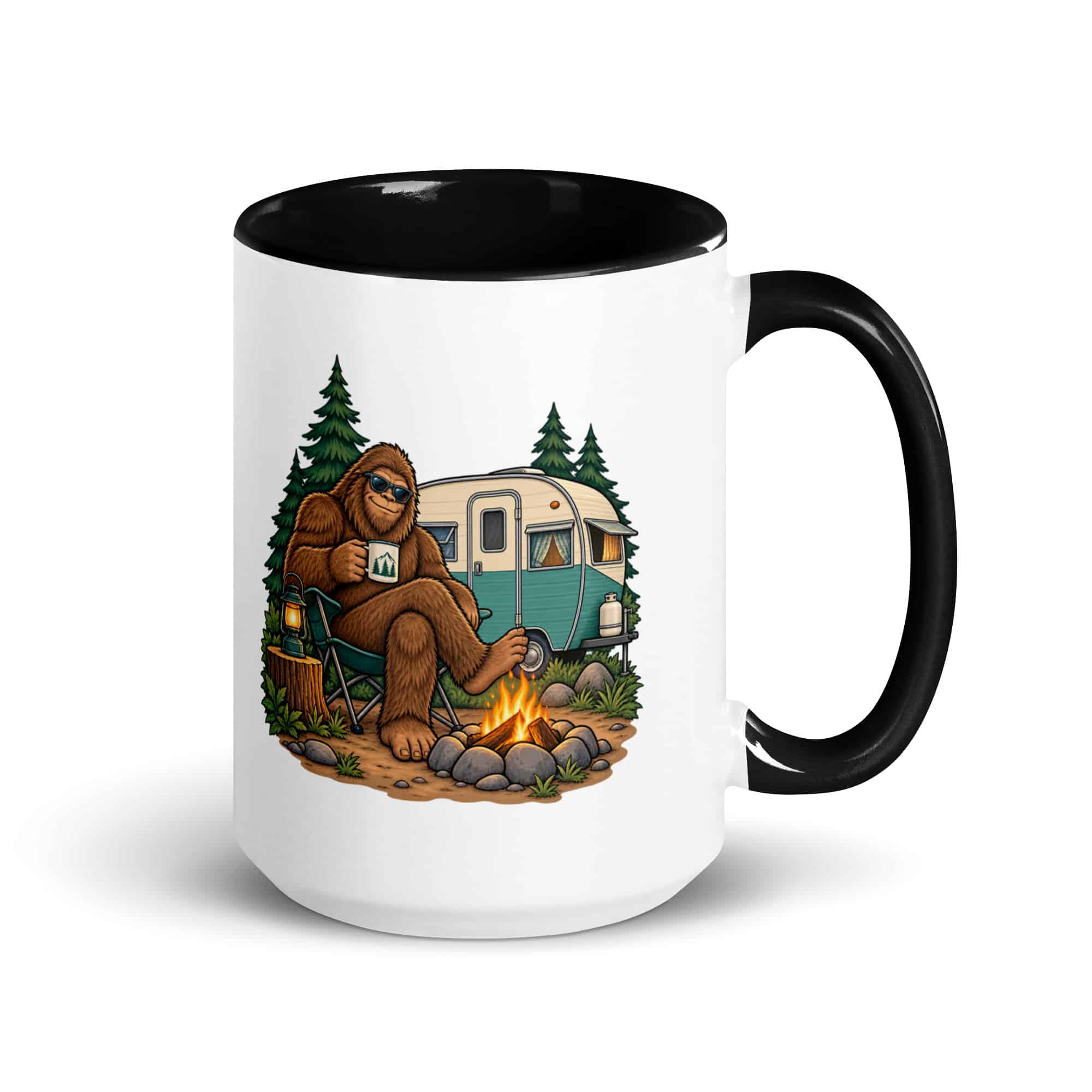Road Trip Bigfoot Color Inside Mug
