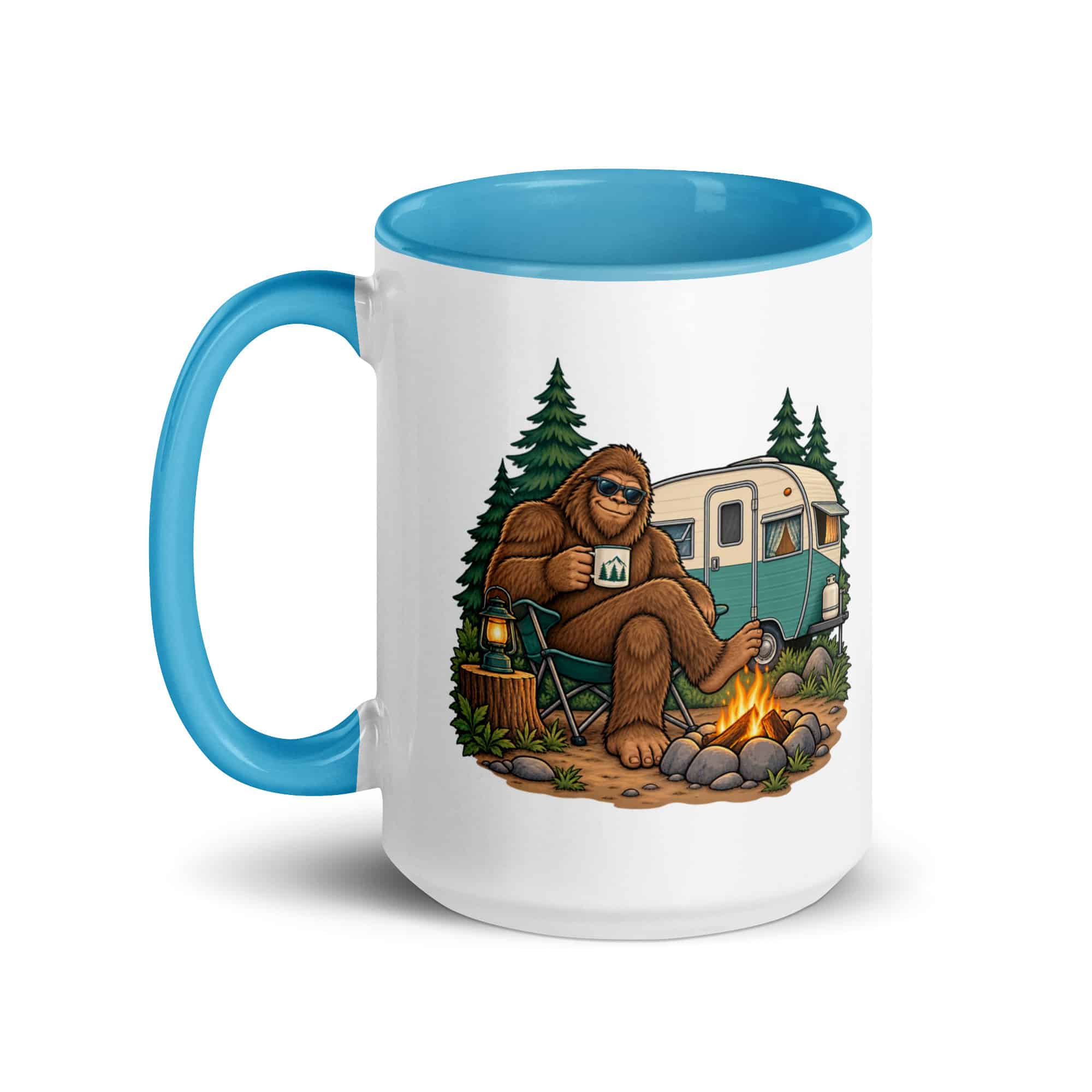 Road Trip Bigfoot Color Inside Mug