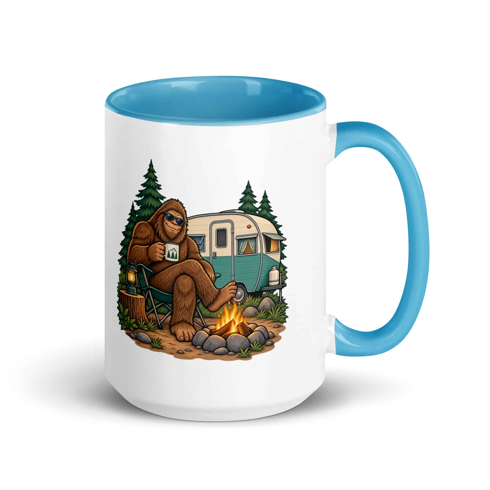 Road Trip Bigfoot Color Inside Mug