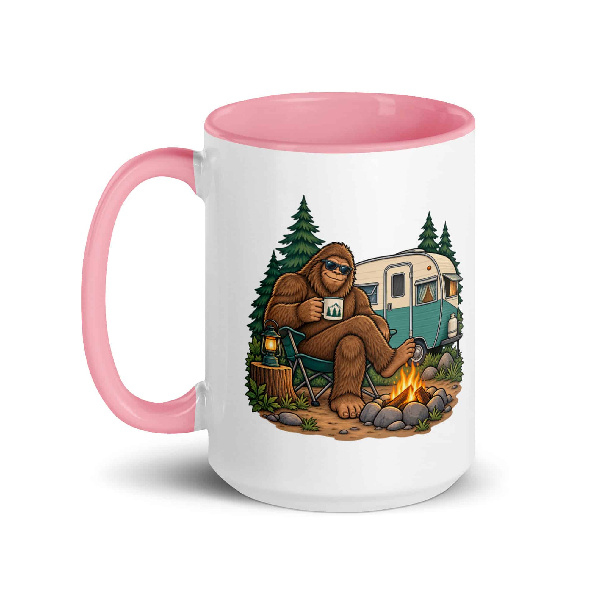 Road Trip Bigfoot Color Inside Mug