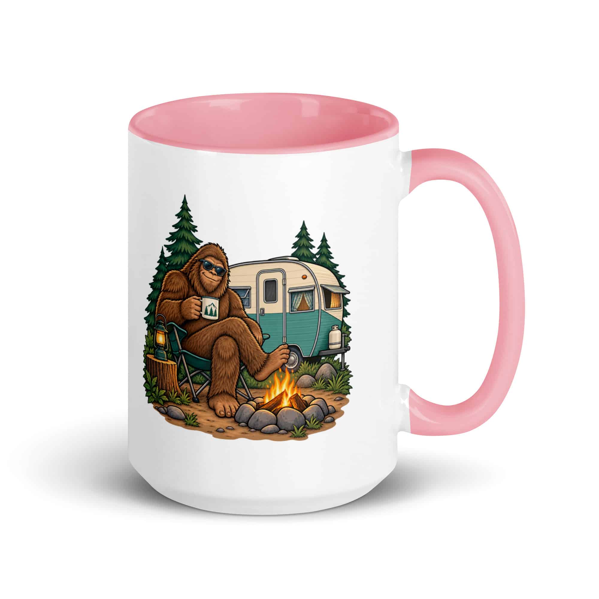 Road Trip Bigfoot Color Inside Mug