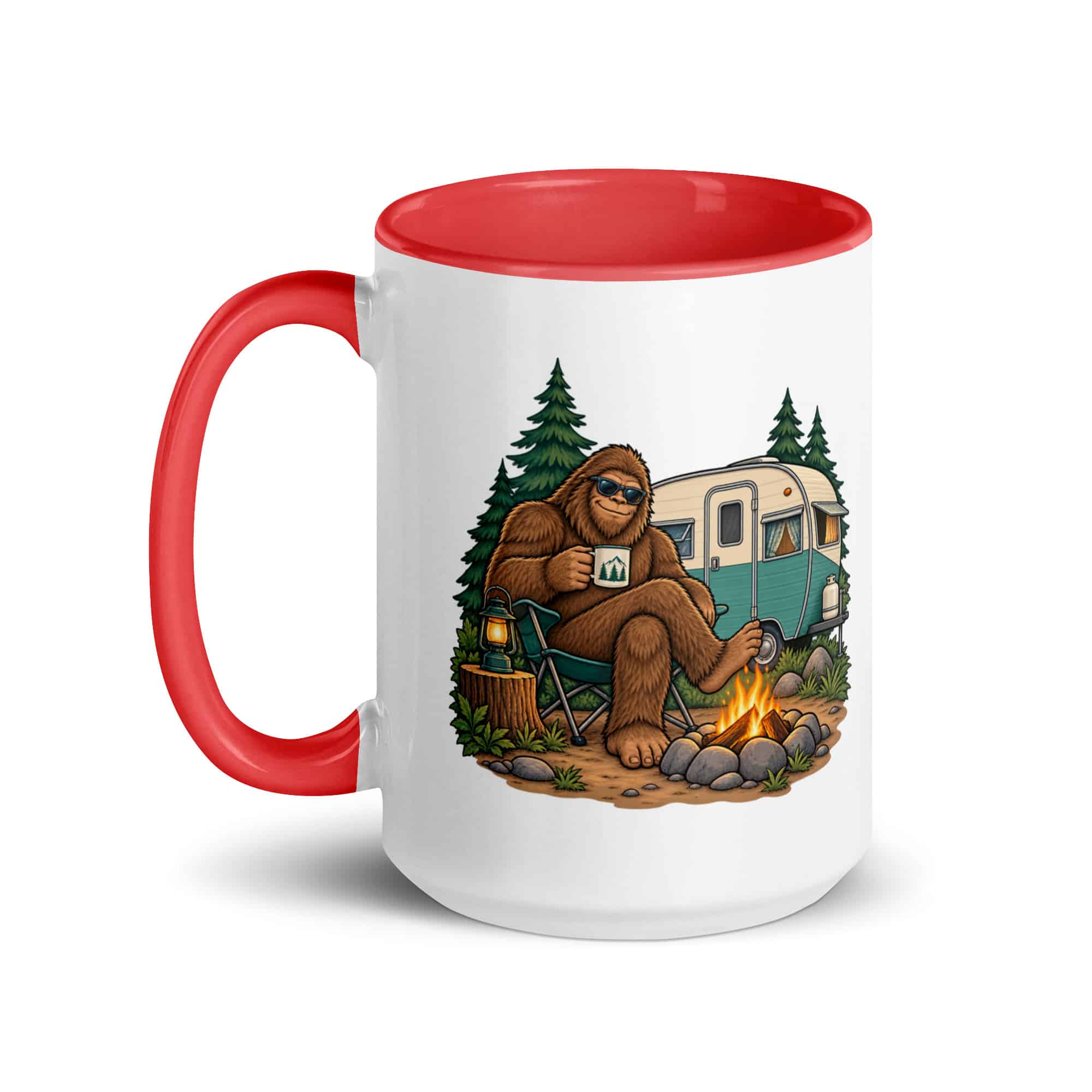 Road Trip Bigfoot Color Inside Mug
