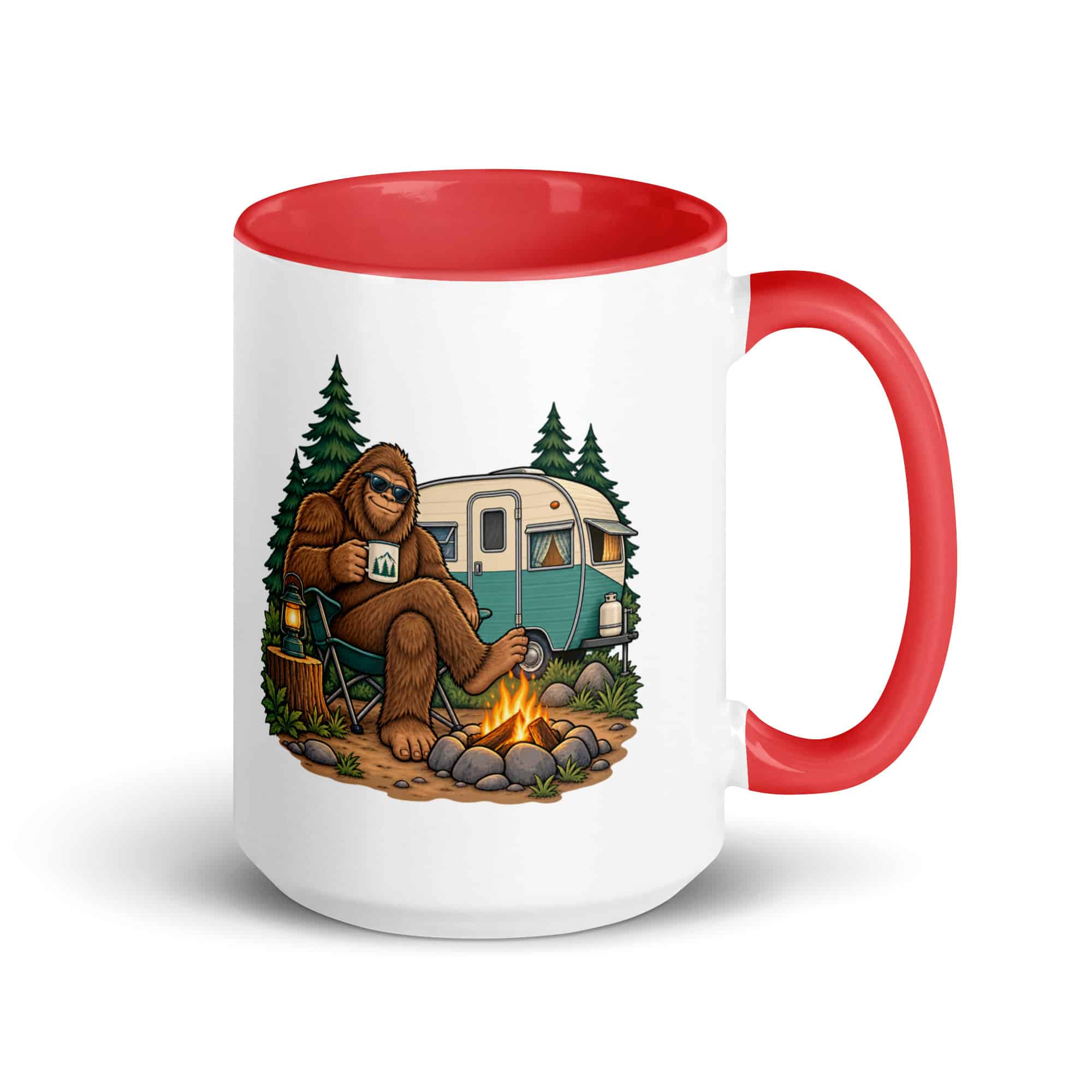 Road Trip Bigfoot Color Inside Mug