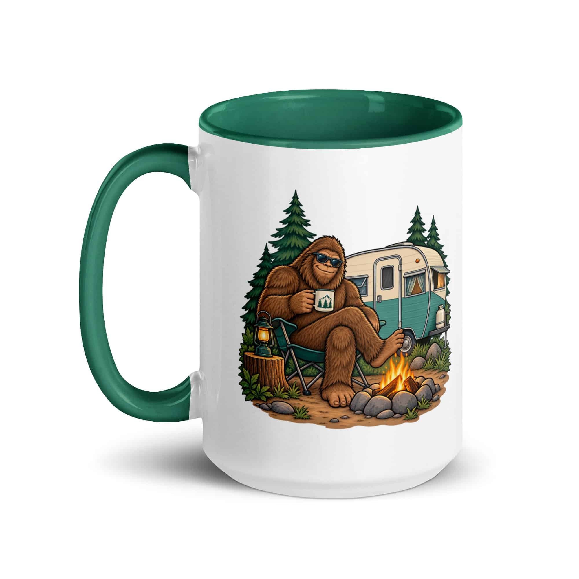 Road Trip Bigfoot Color Inside Mug