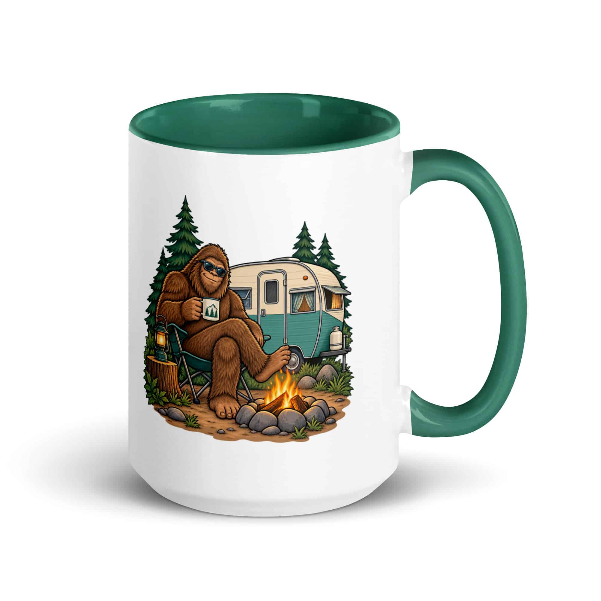 Road Trip Bigfoot Color Inside Mug