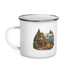 22 Bigfoot Road Trip Enamel Camp Mug - 12 oz - Left