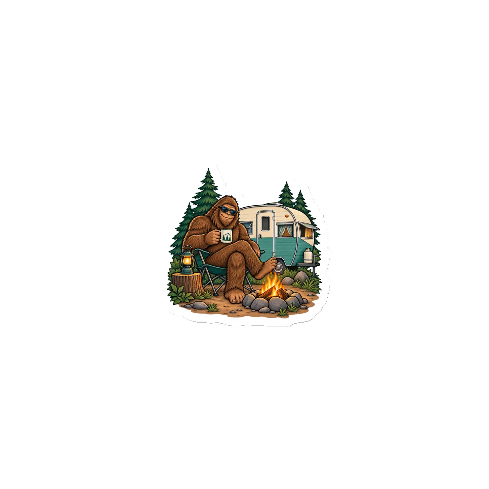Bigfoot Camper Road Trip Die-Cut Magnet