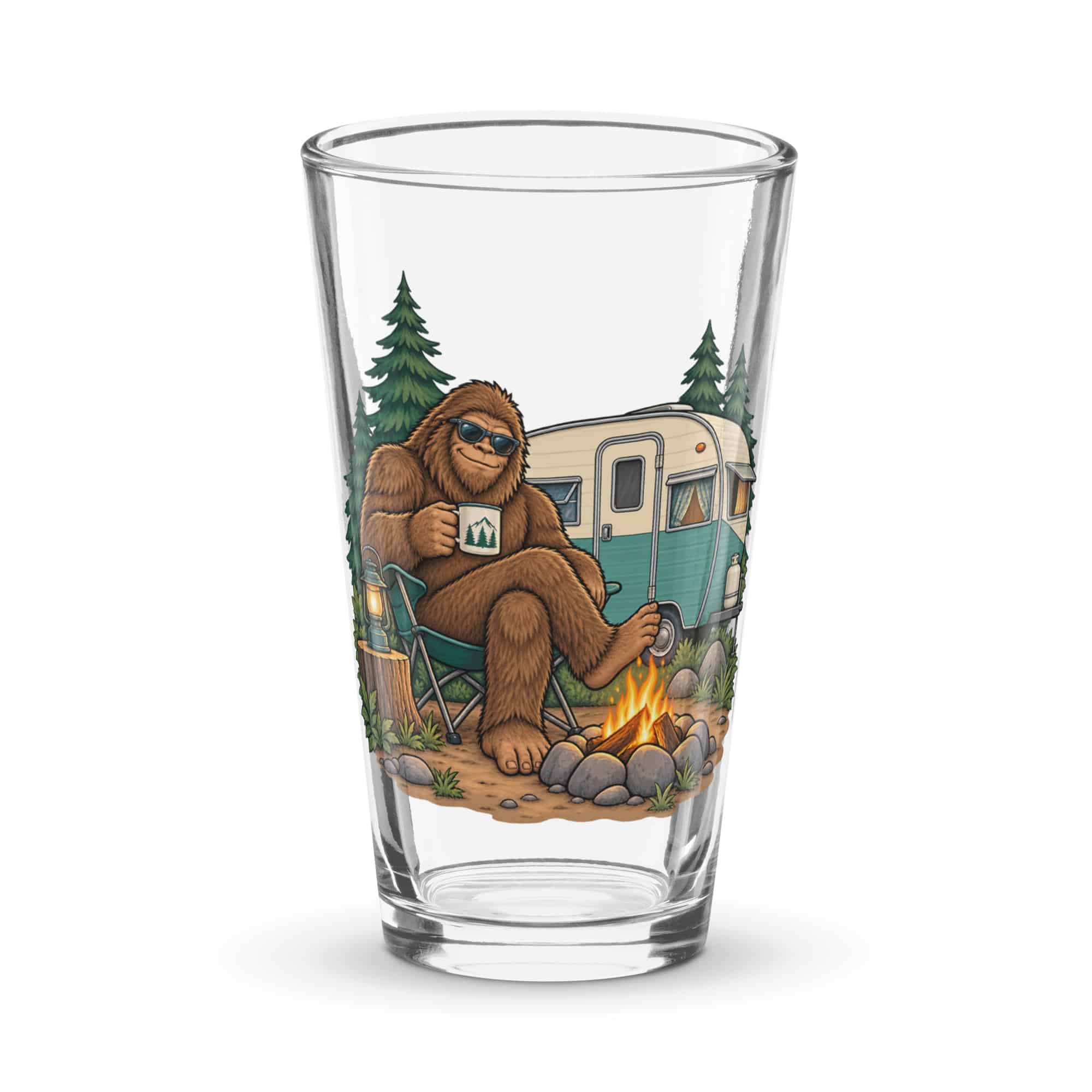 Road Trip Bigfoot Pint Glass