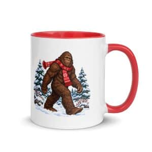 23 Bigfoot Winter Woods Color Inside Coffee Mug - 11 oz - Main