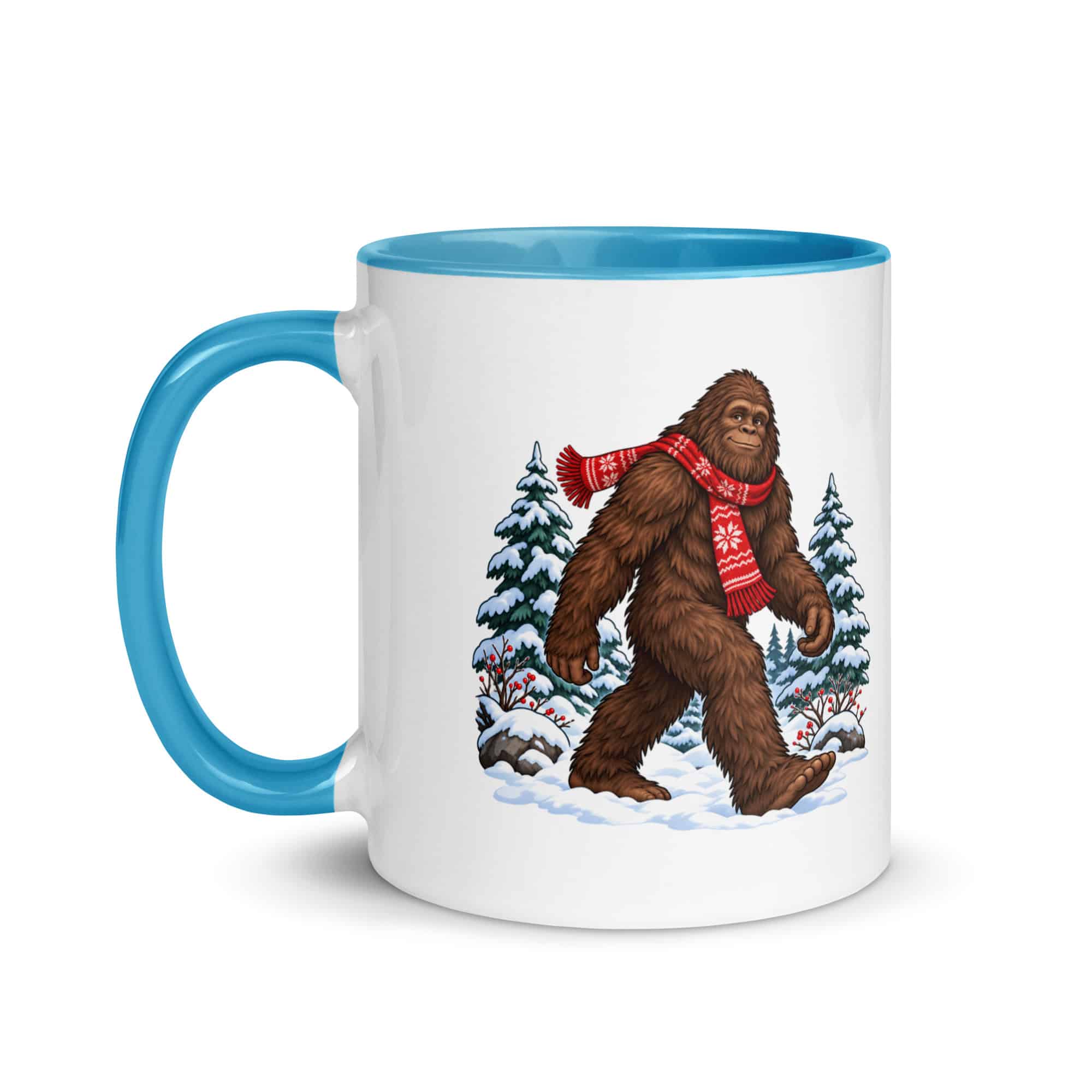 Winter Woods Bigfoot Color Inside Mug